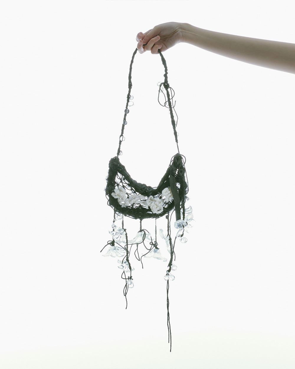 3D PRINTED PENDANTS SHOULDER BAG WOMEN BLACK SHOULDER PURSE