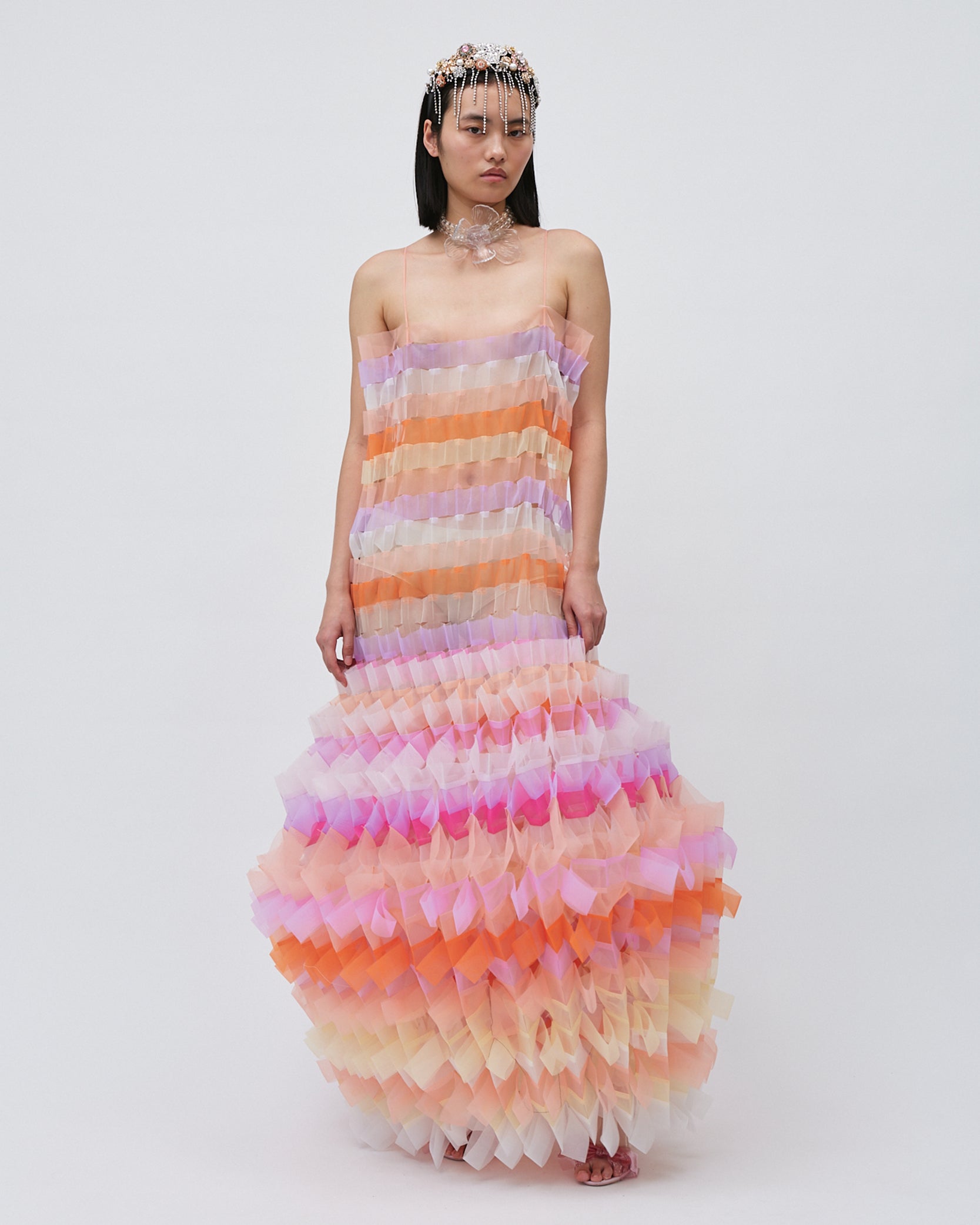 WOMENS PLEATED LAYERED MINI DRESS BRIDAL WEDDING EVENING WEAR IN SUNSET PALETTE PINK ORANGE PURPLE