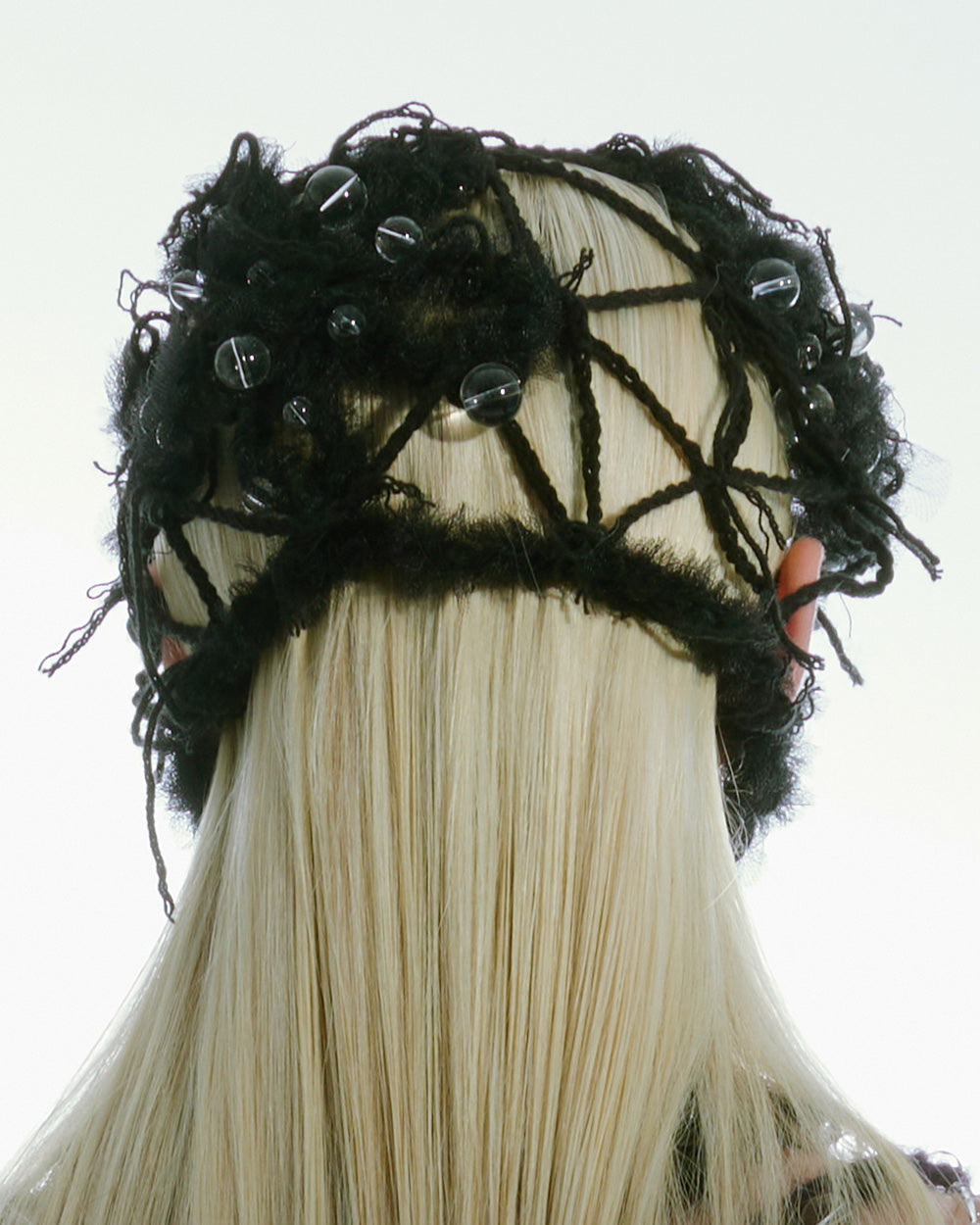 BEADED BONNET WOMEN BLACK FACE GARMENT