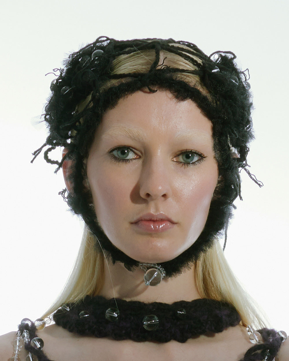 BEADED BONNET WOMEN BLACK FACE GARMENT