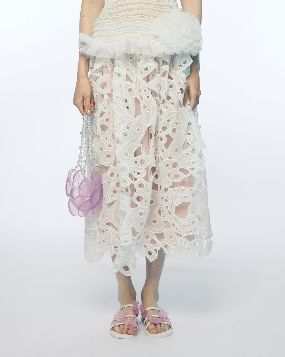 BRODERIE ANGALISE COTTON MAXI LONG WOMEN SKIRT