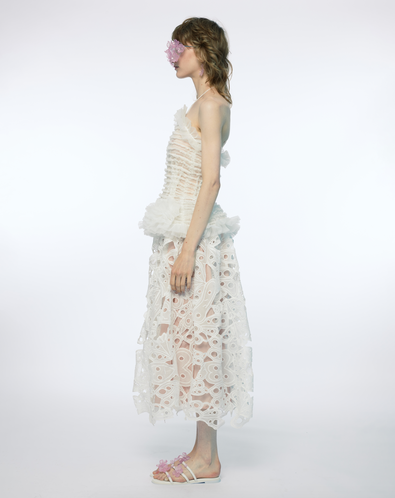 BRODERIE ANGALISE COTTON MAXI LONG WOMEN SKIRT