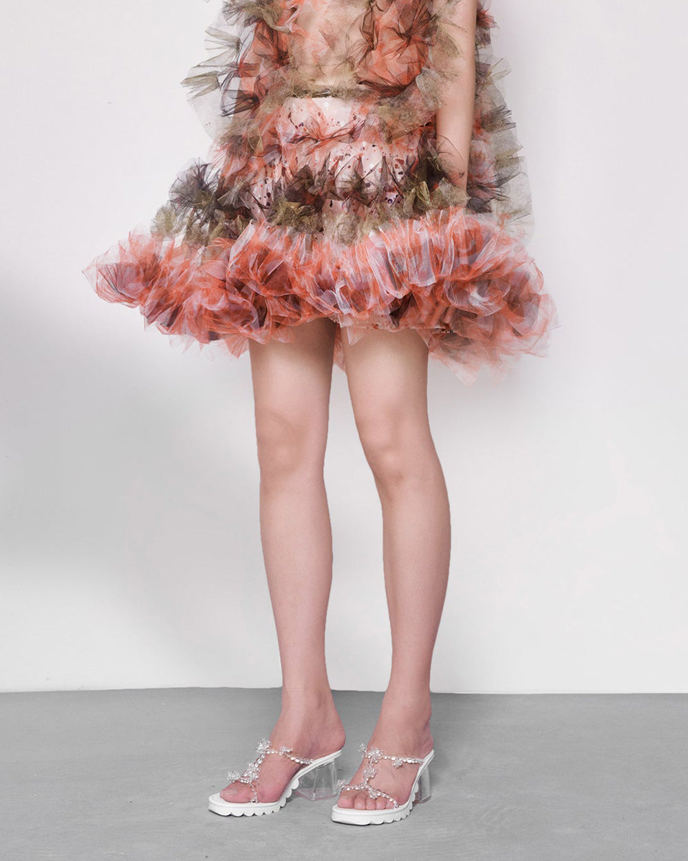 WOMEN GIRL MINI SHORT RED DRAPE AIR RIBBON SKIRT