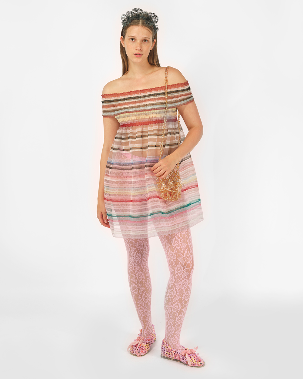smocked off the shoulder dress Kimchi Blue Off-The-Shoulder Smocked Dress