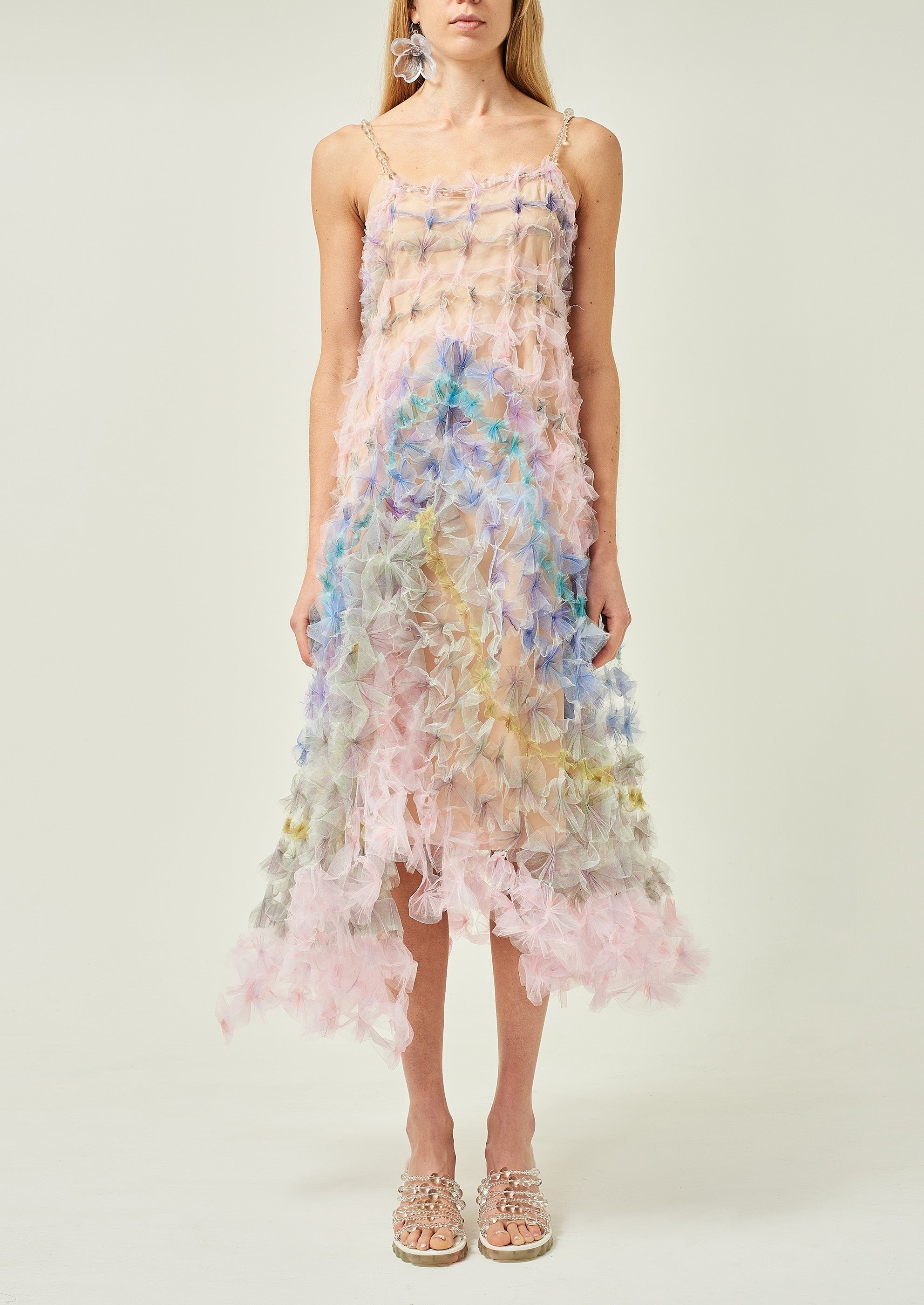 WOMEN STYLE PINK AIRFLOWER BELL DRESS