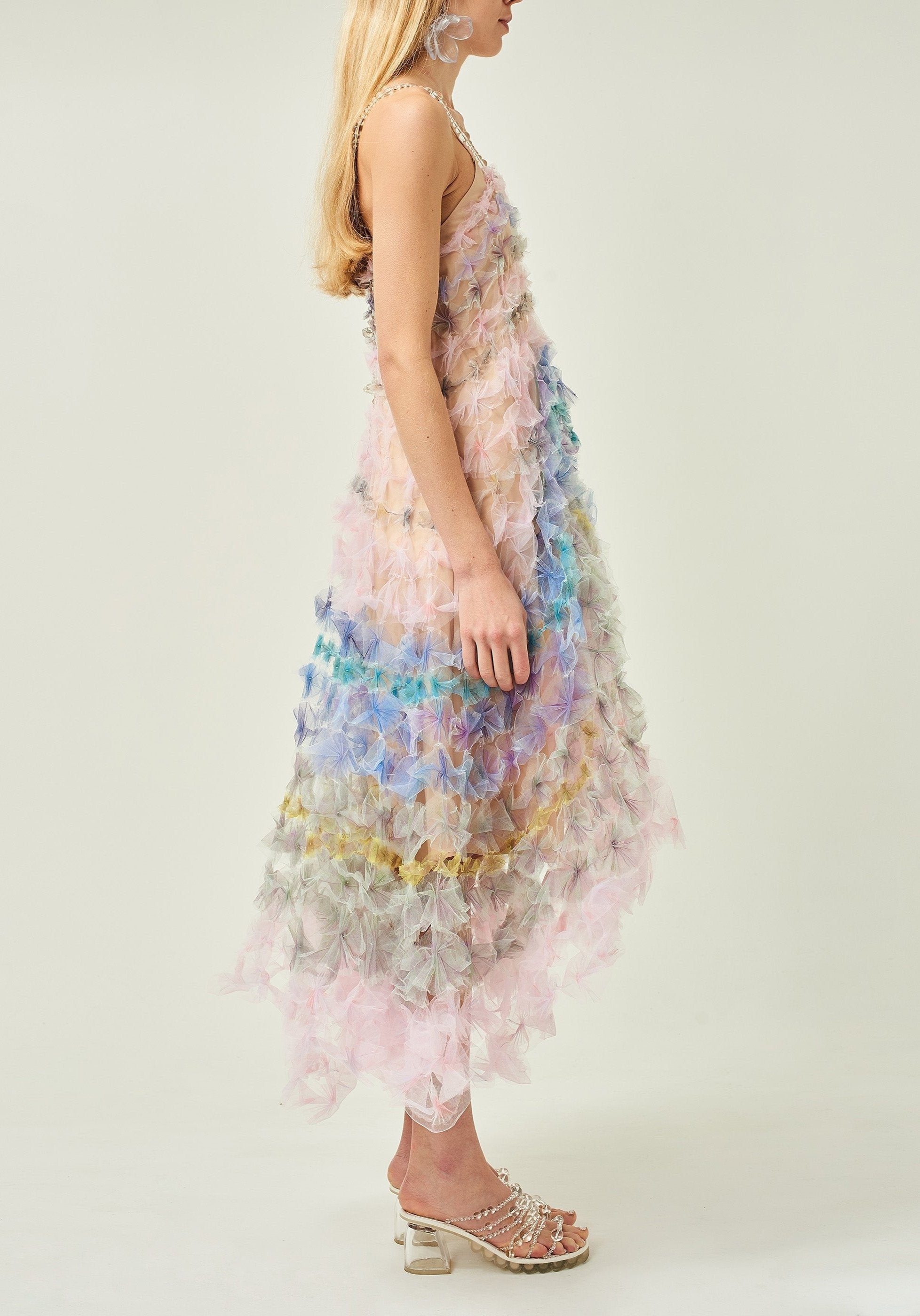 WOMEN STYLE PINK AIRFLOWER BELL DRESS