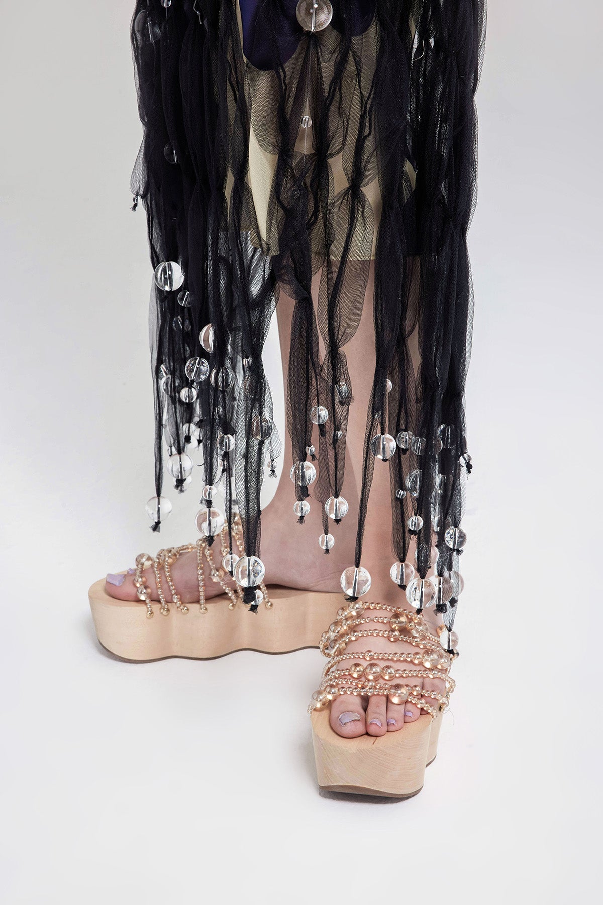 WOMEN GIRL BLACK MAXI LONG SLEEVE STYLE AIR RIBBON BLACK TULLE V NECK DRESS