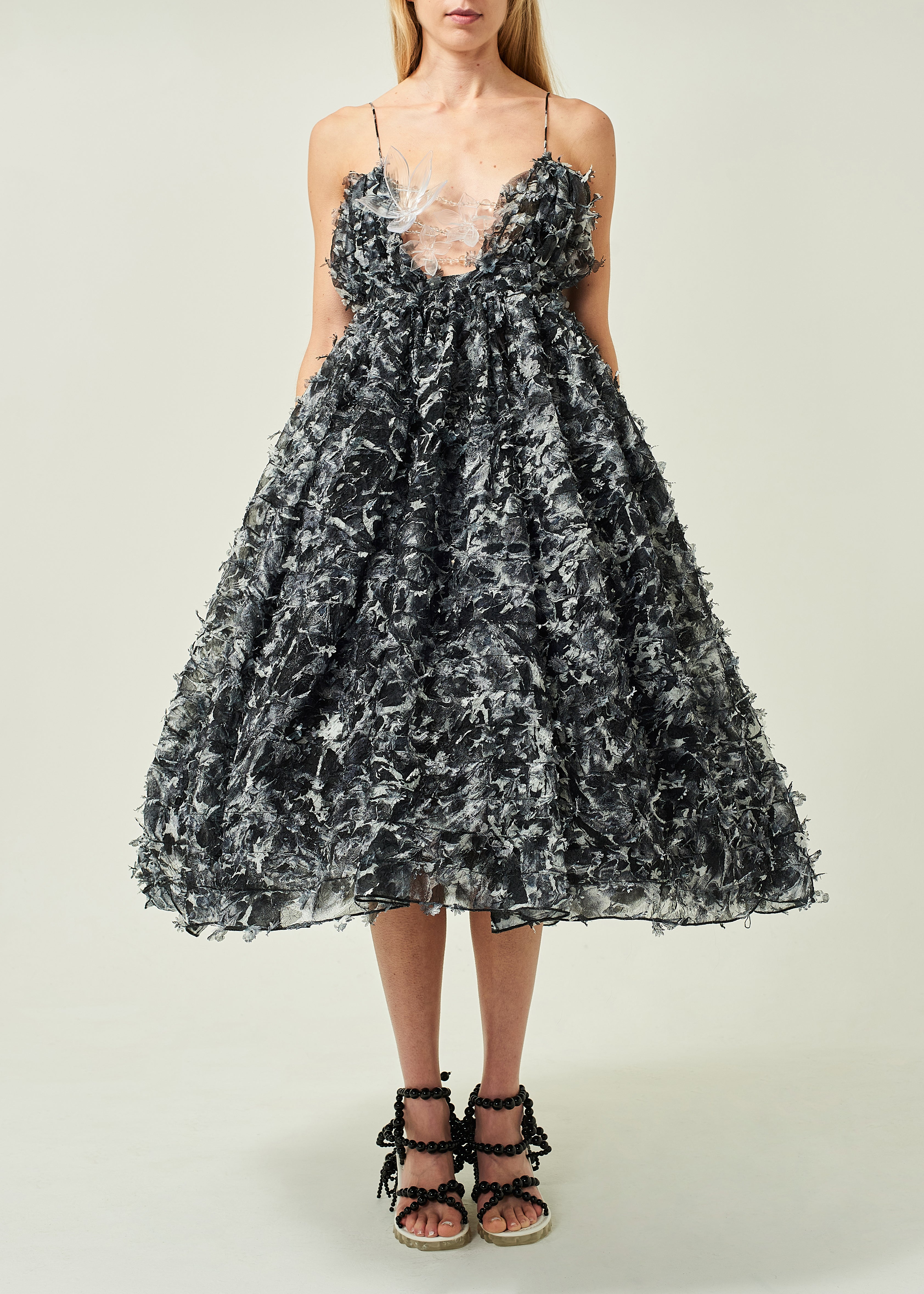 WOMEN SLEEVELESS MIDI BLACK BALL GOWN