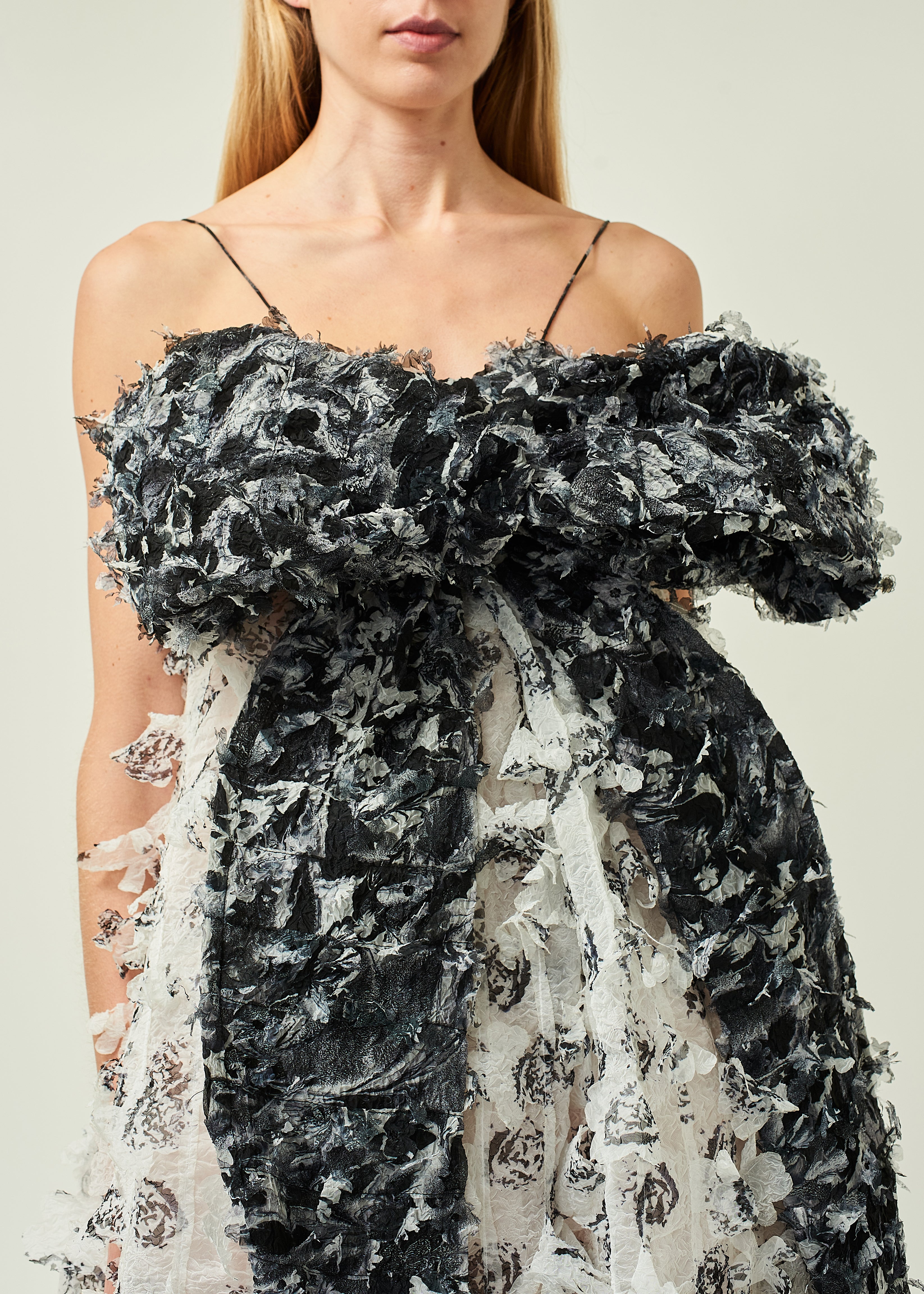 WOMEN MIDI SLEEVELESS BLACK MEGA BOW LASER CUT DRESS