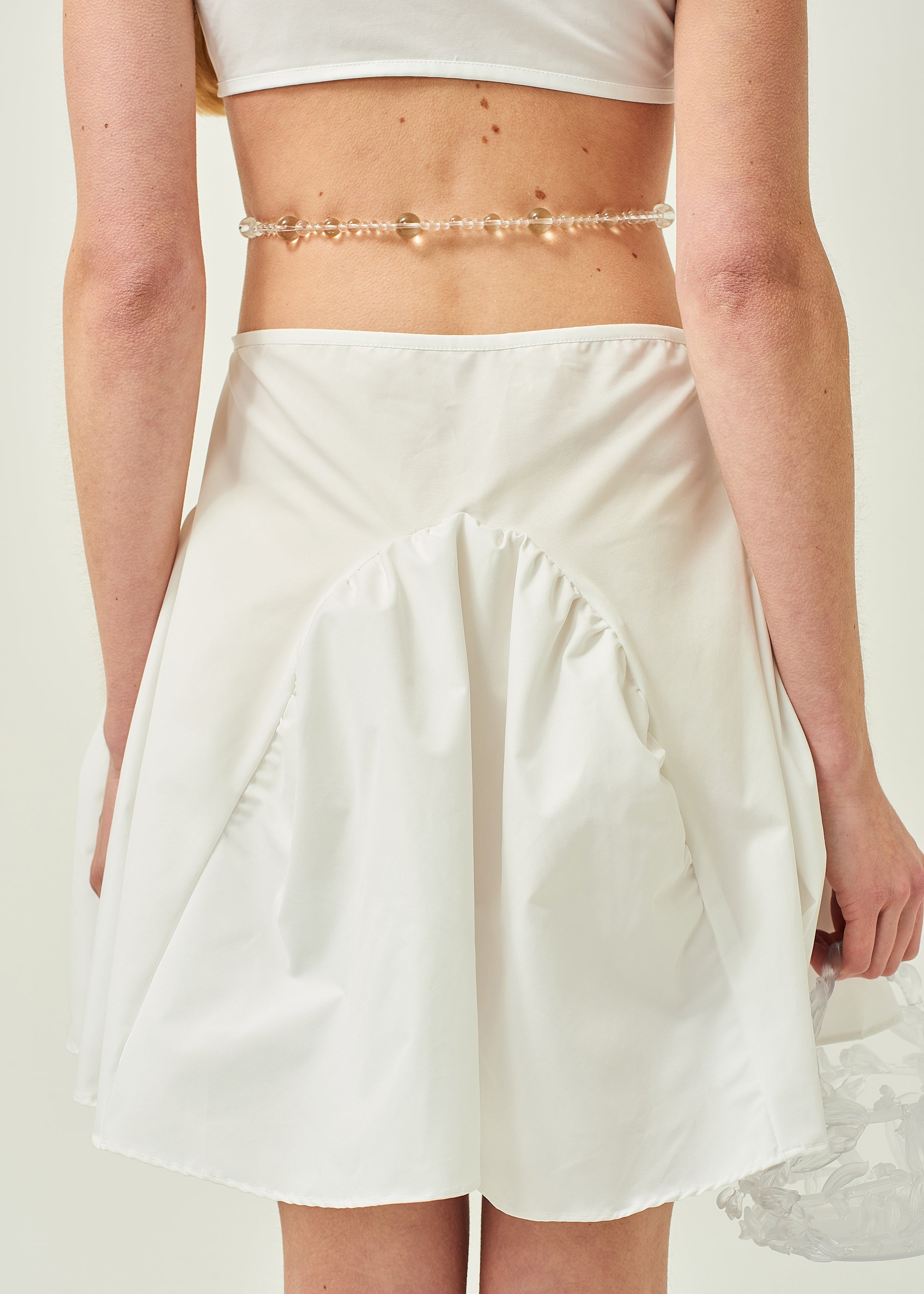 WOMEN MINI SHORT STYLE POPLIN CUT OUT DRESS WHITE