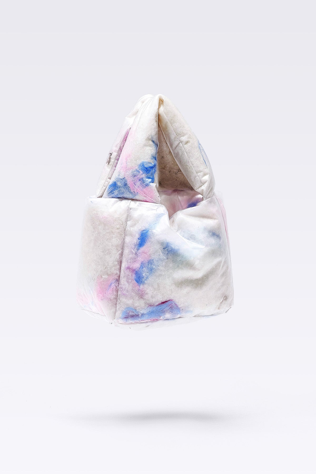 WOMEN GIRL ACCESSORY STYLE WHITE BLUE SHOULDER MINI PUFFER FEATHER MINI BAG