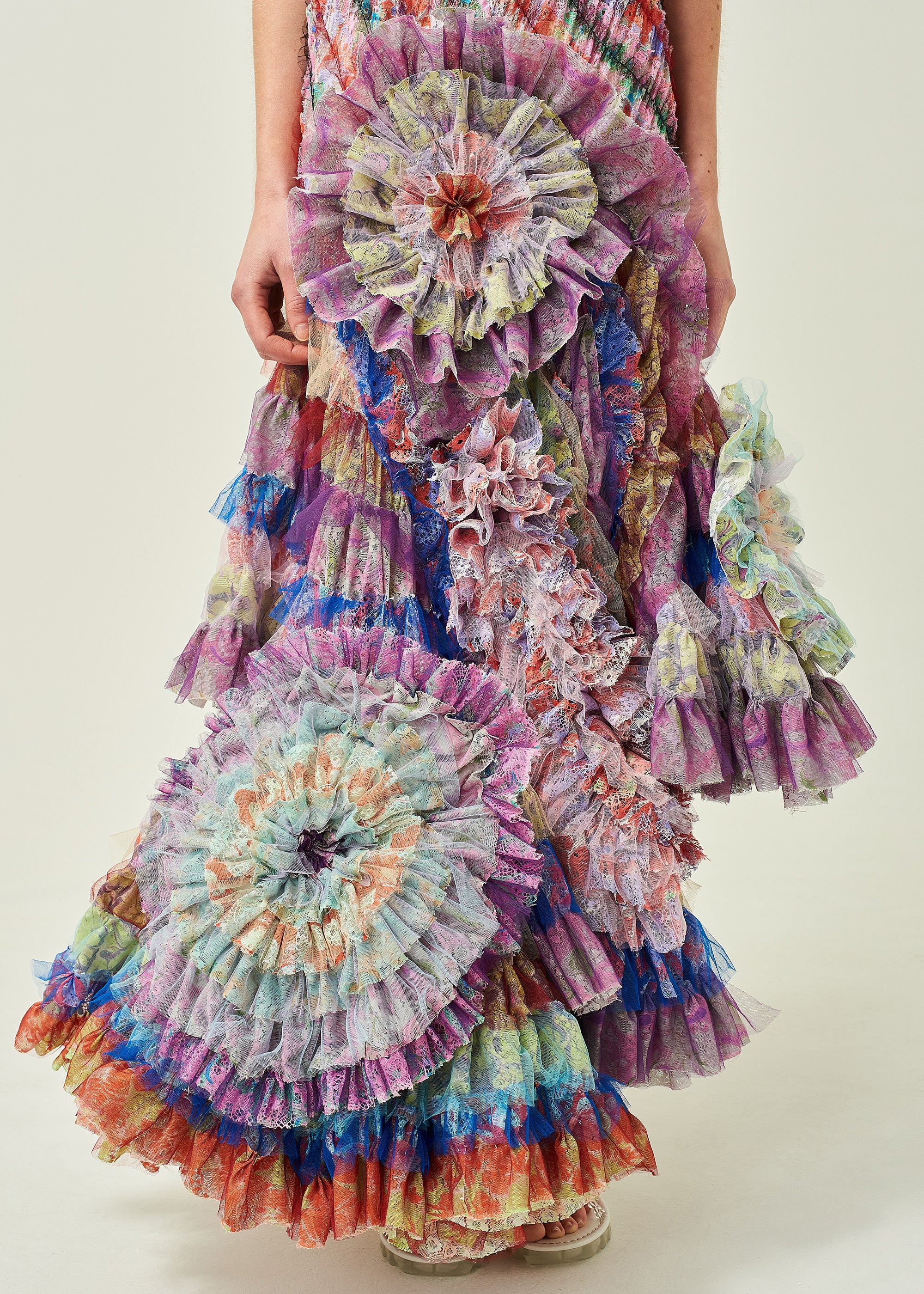 WOMEN STYLE LONG V NECK TIERED MERMAID DRESS