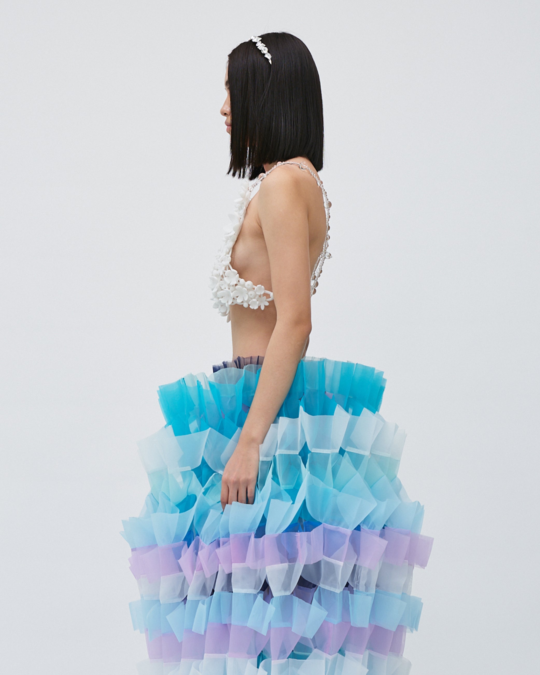 3D PRINTED CLUSTERED FLOWER BRA