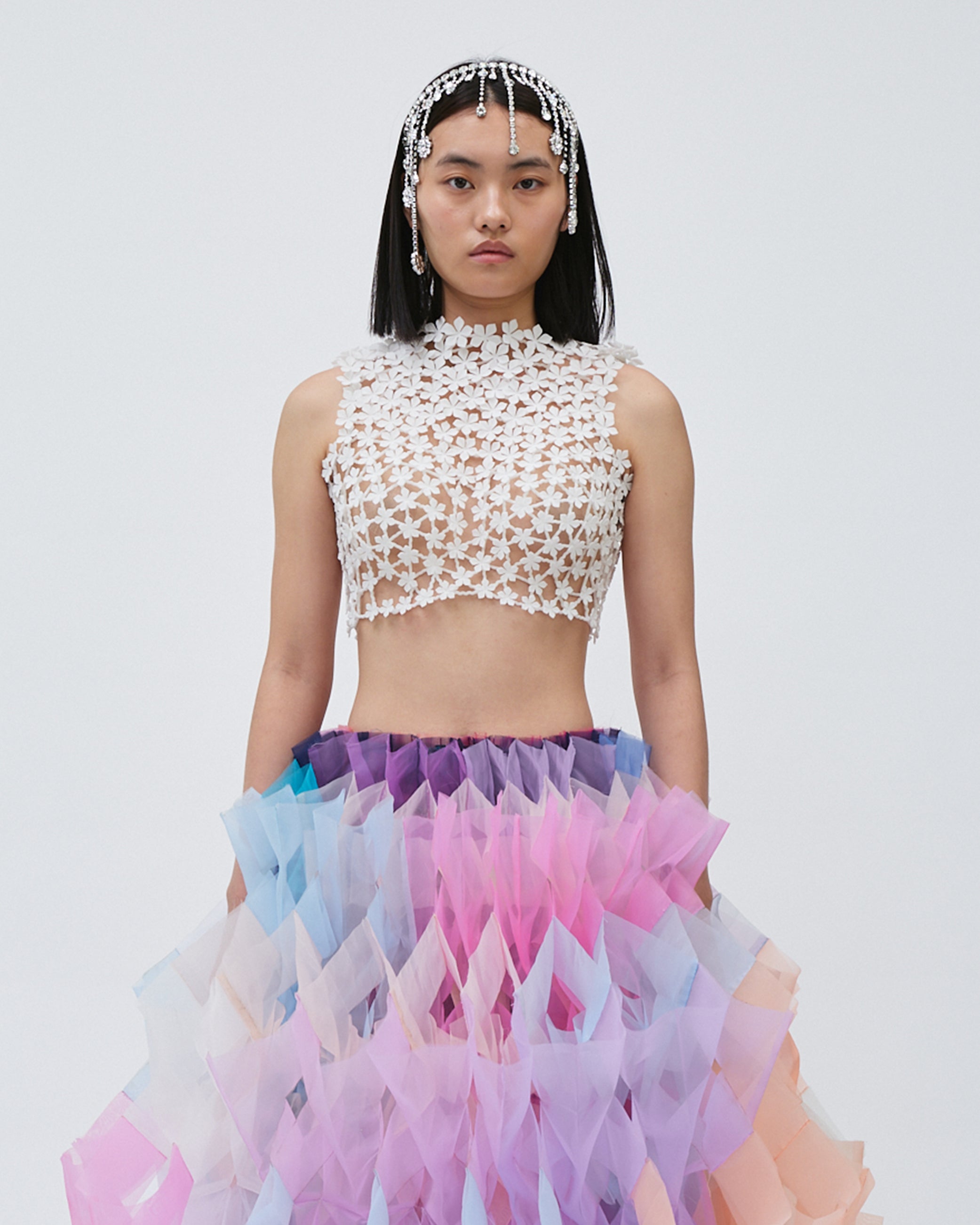 women's top 3d printed top accessory white top with ribbon 