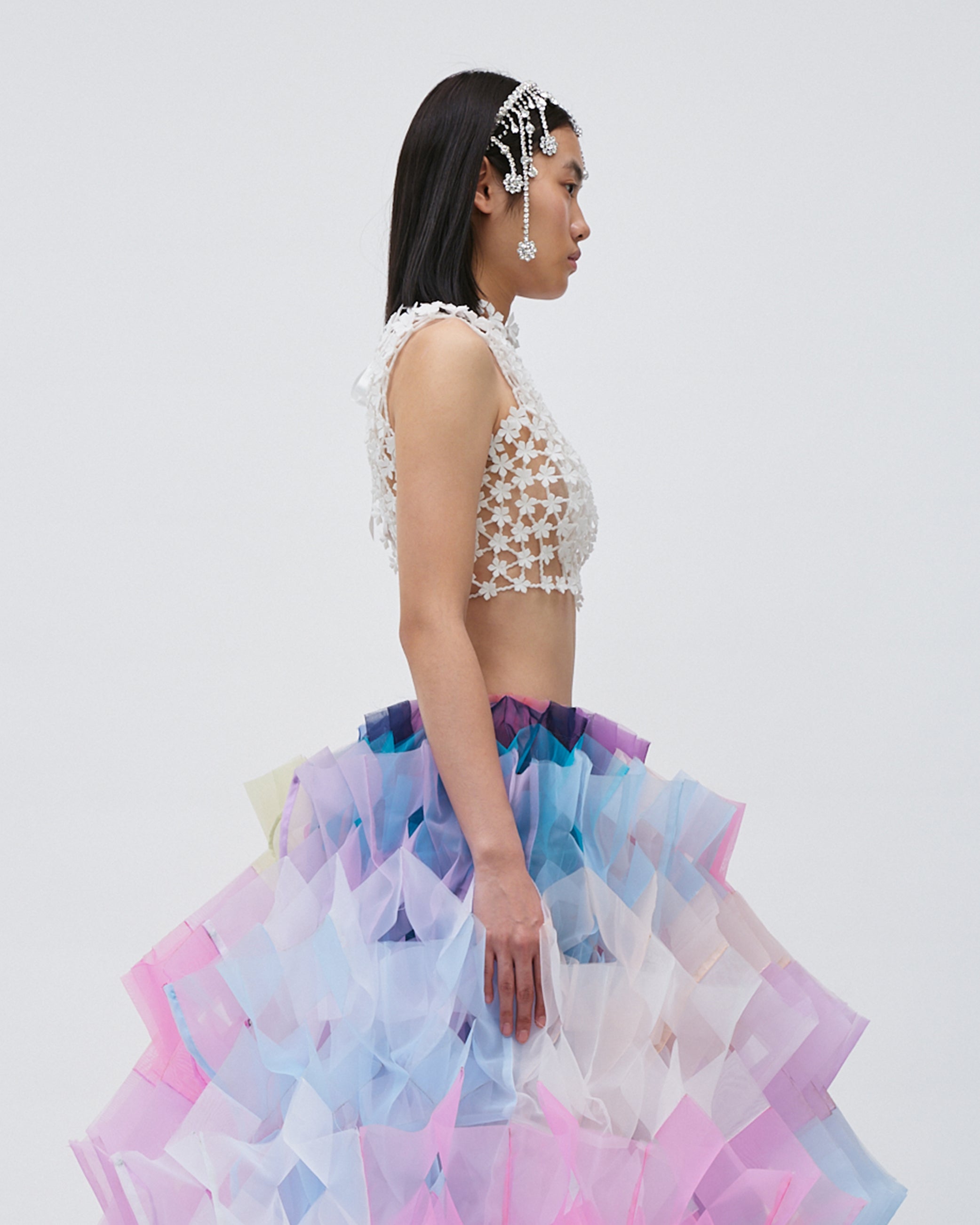 women's top 3d printed top accessory white top with ribbon 