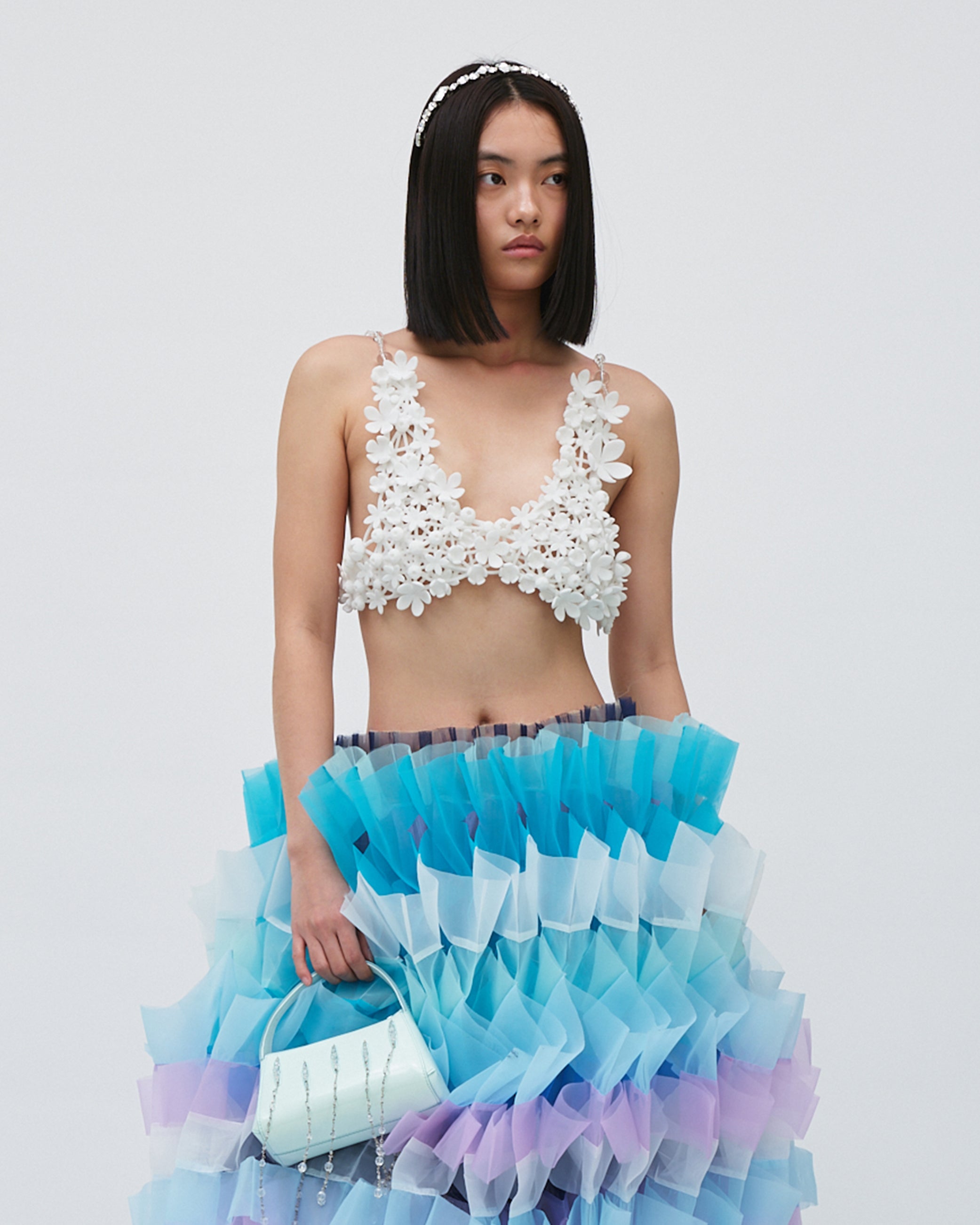 3D PRINTED CLUSTERED FLOWER BRA