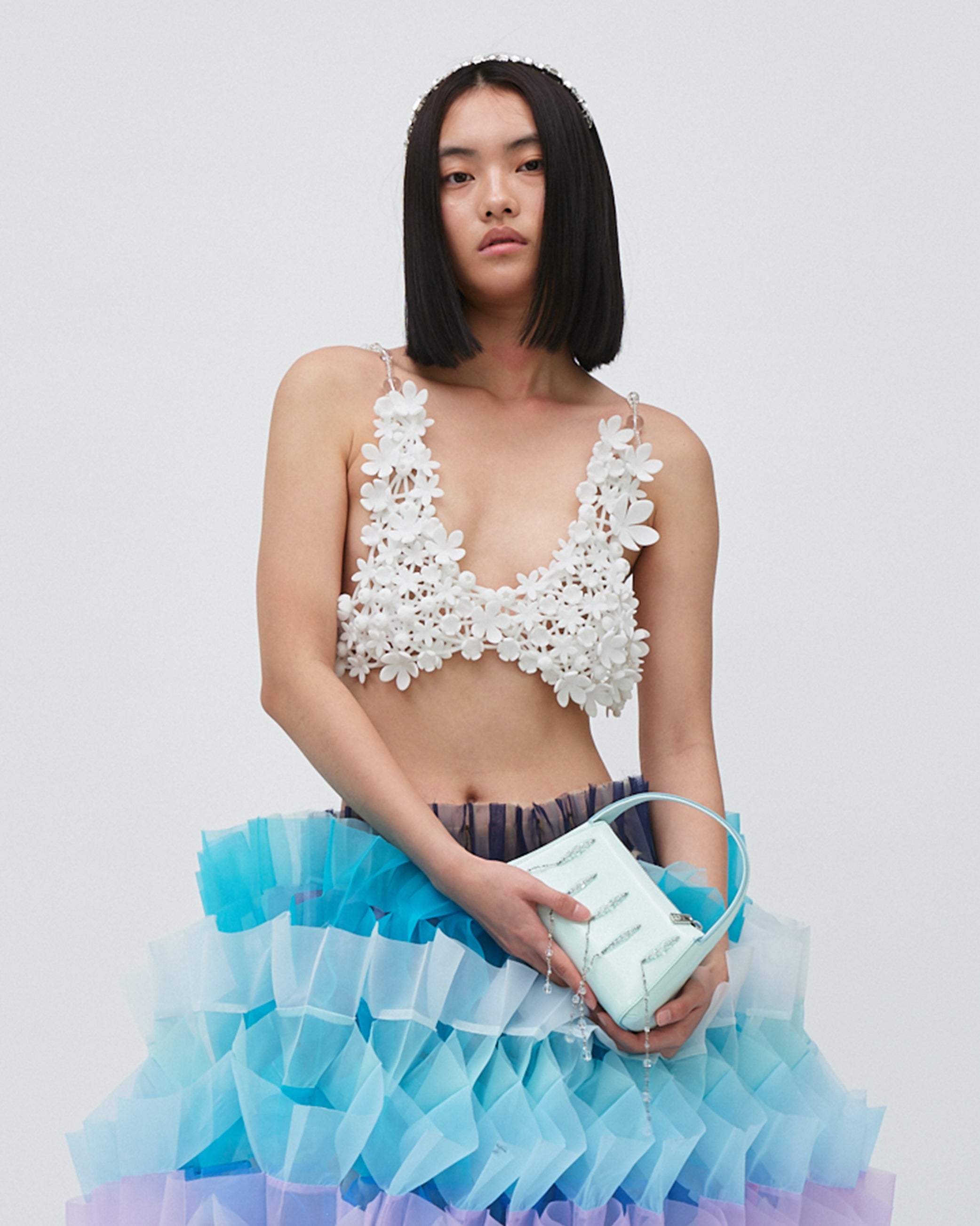 3D PRINTED CLUSTERED FLOWER BRA
