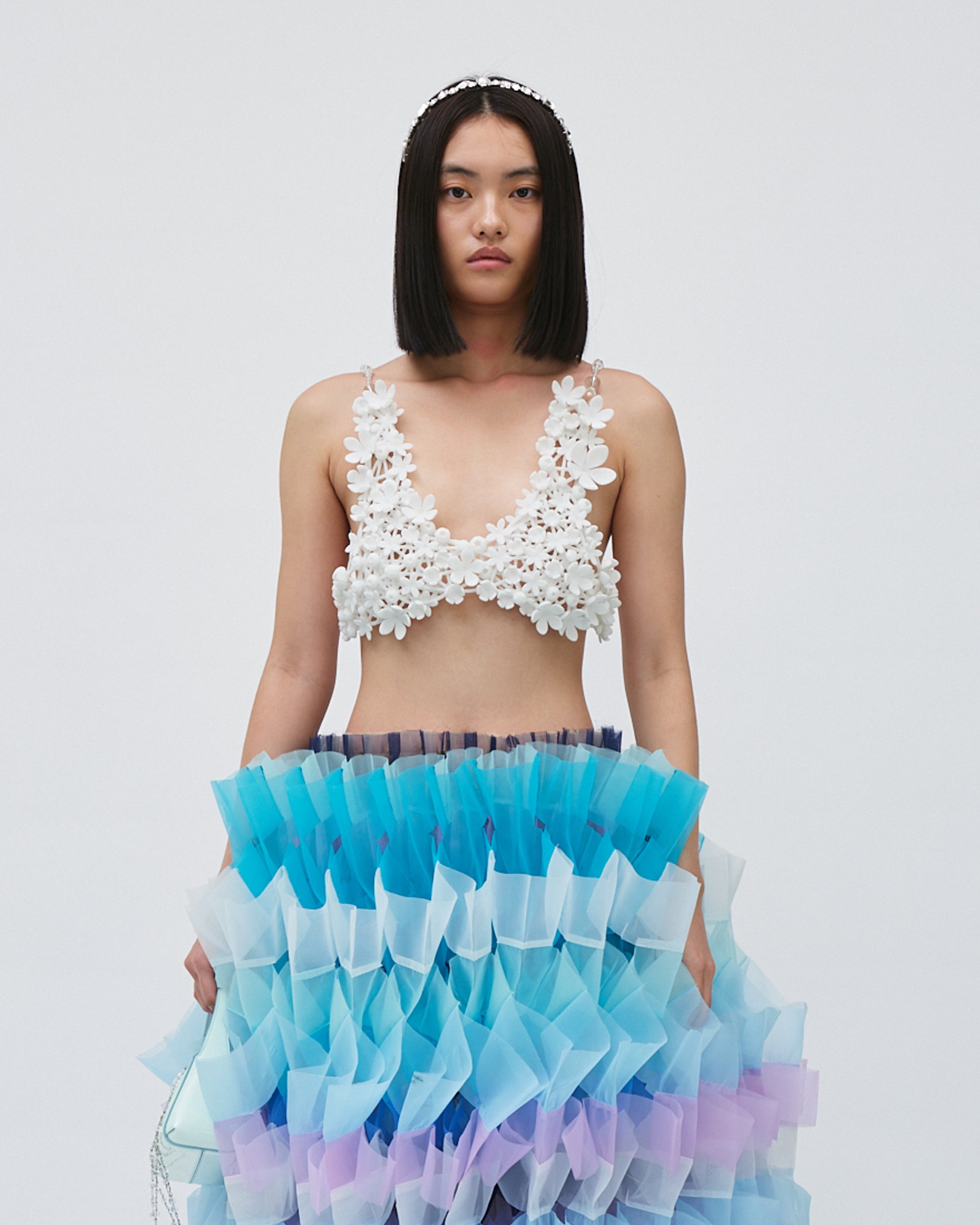 3D PRINTED CLUSTERED FLOWER BRA