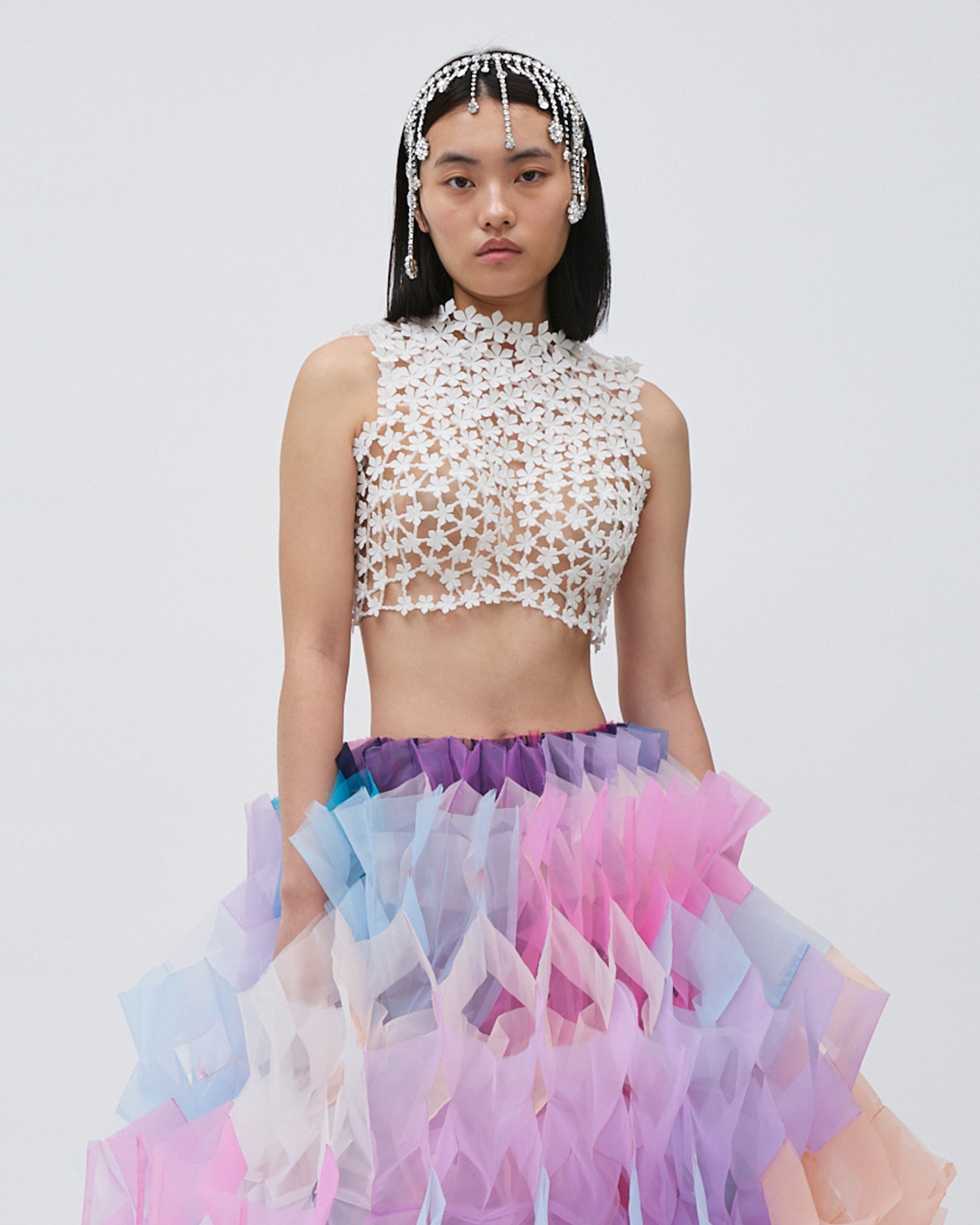 women's top 3d printed top accessory white top with ribbon 