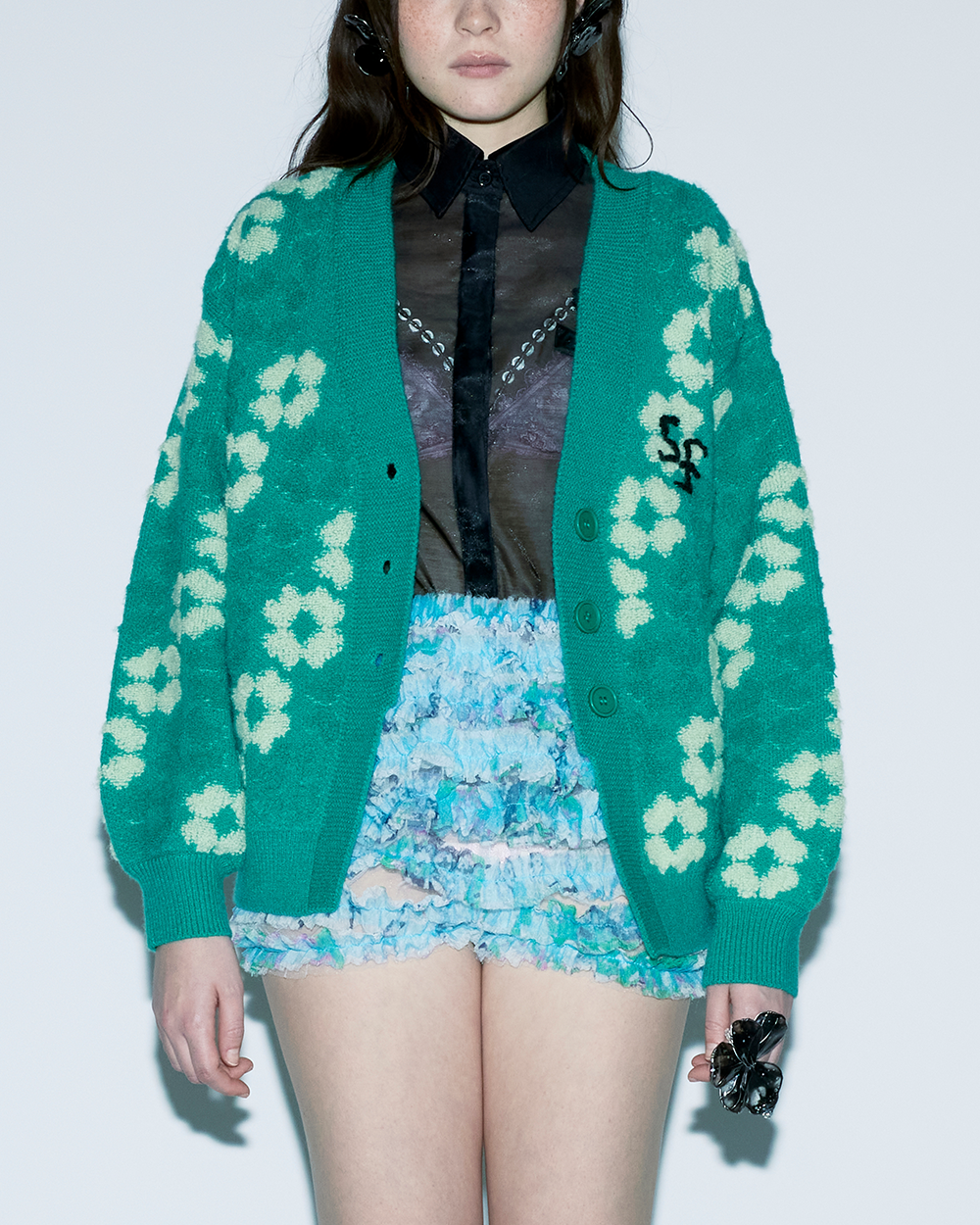SF MONOGRAM KNIT CARDIGAN
