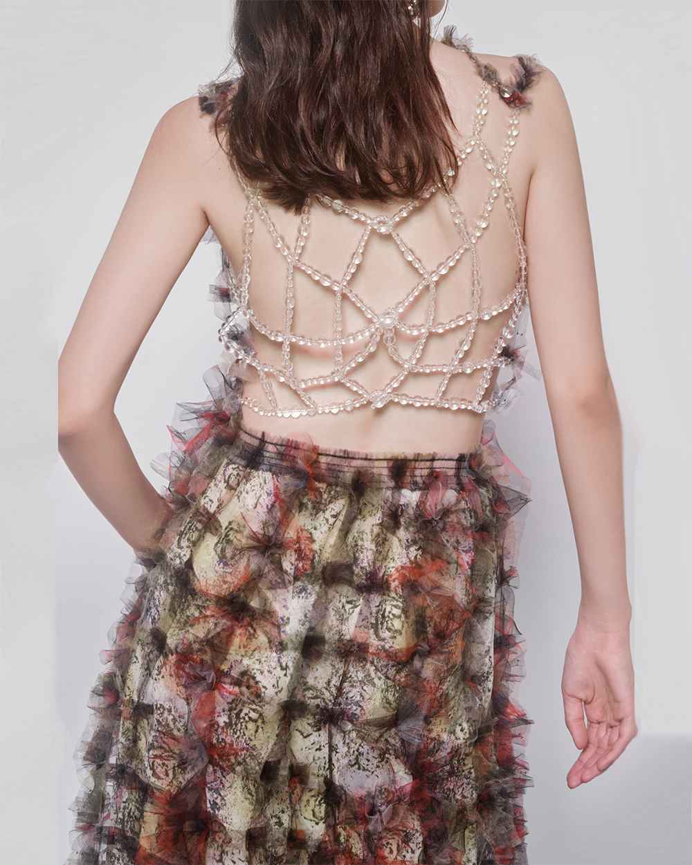 WOMEN GIRL SLEEVELESS STYLE AIR RIBBON CHAIN TOP