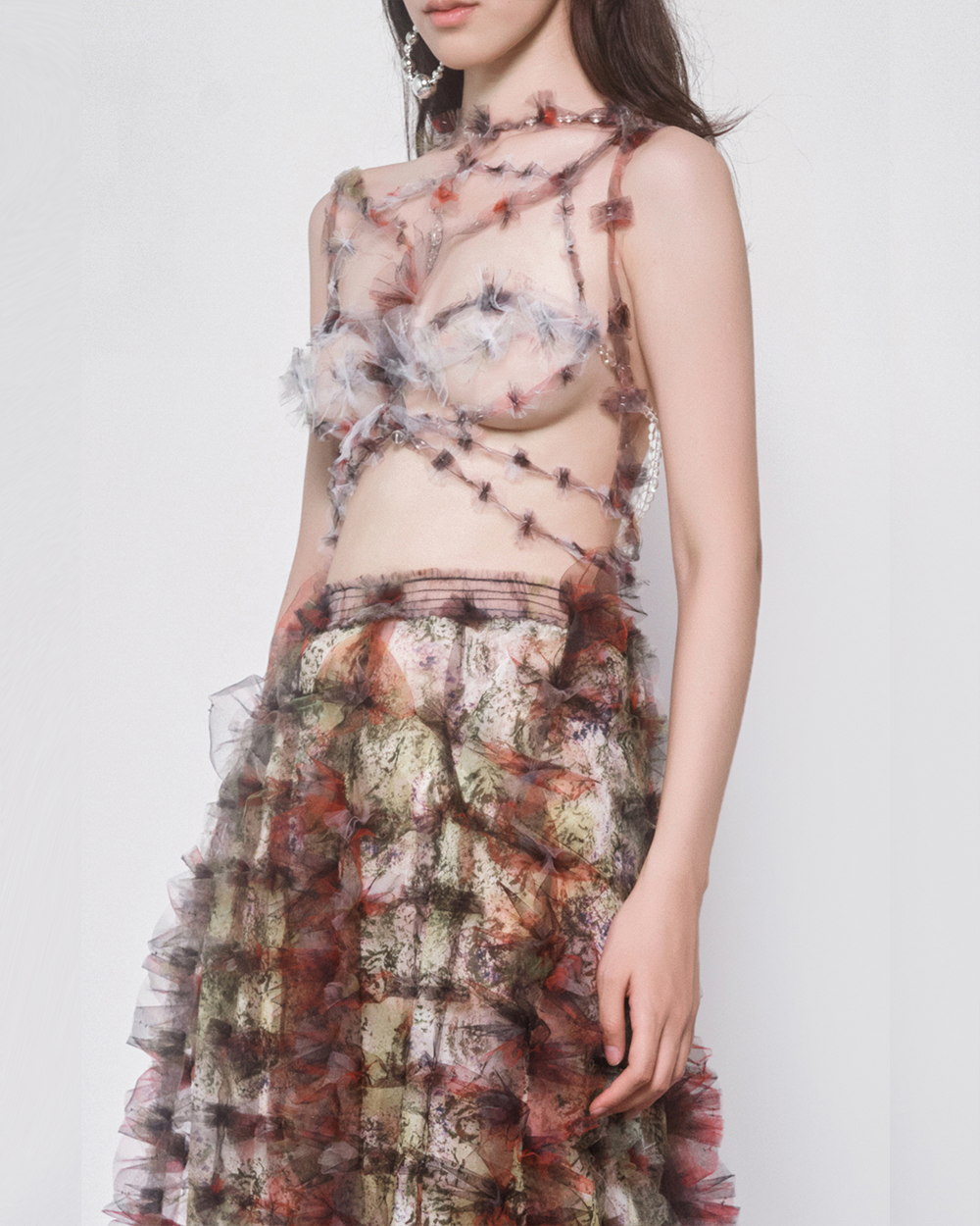 WOMEN GIRL SLEEVELESS STYLE AIR RIBBON CHAIN TOP