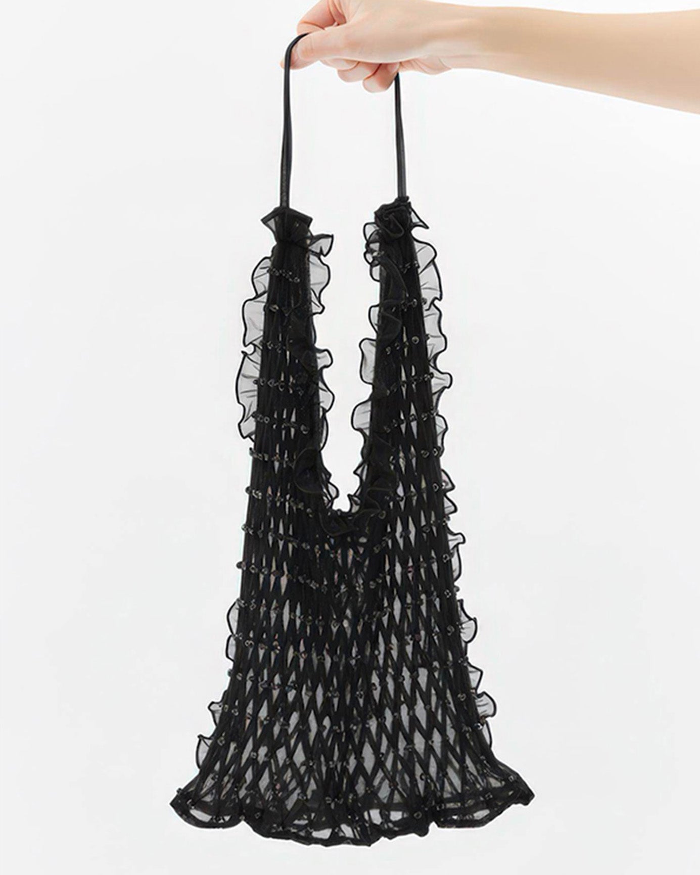 BUBBLESMOCKEDHANDBAGBLACK