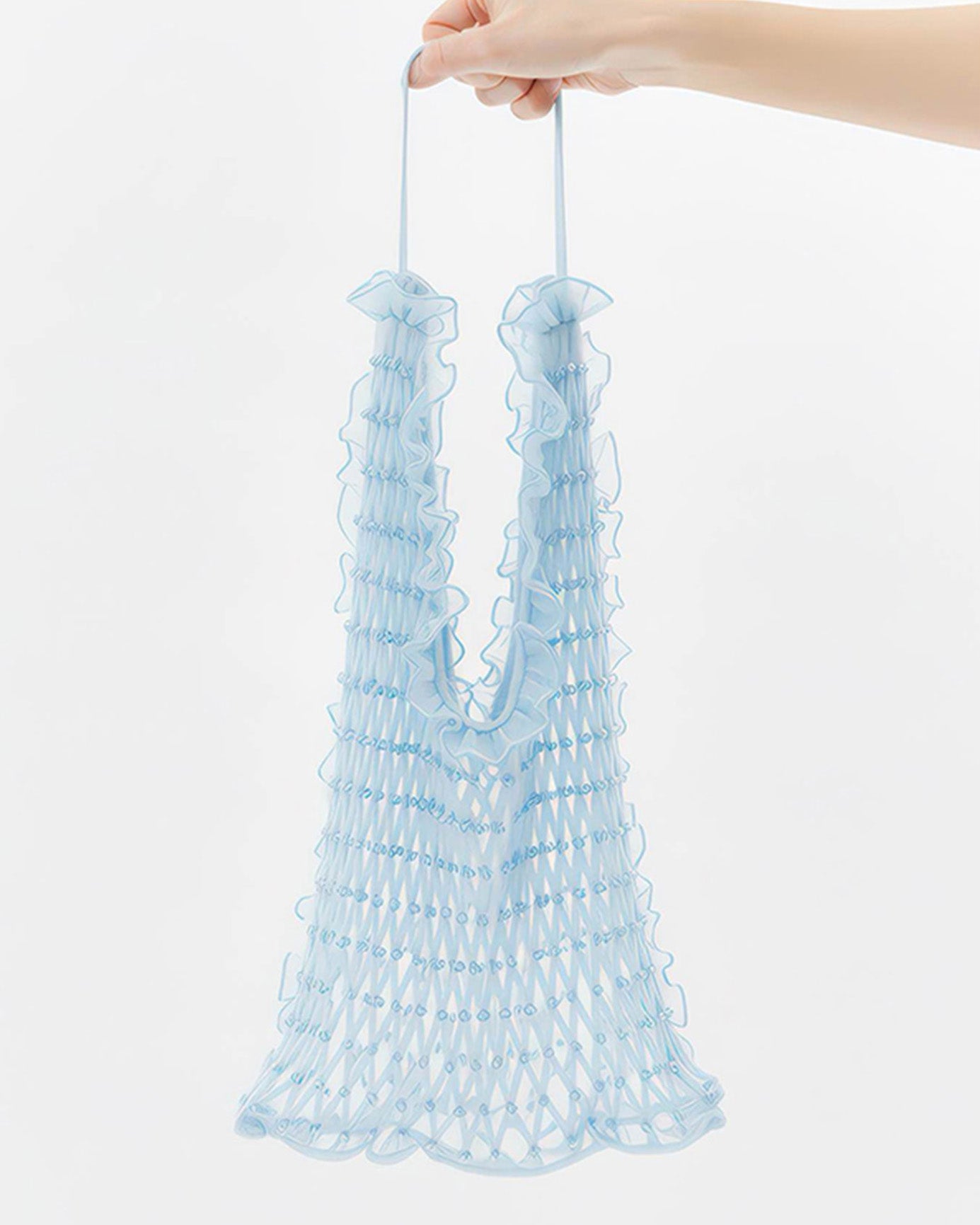 BUBBLESMOCKEDHANDBAGBLUE