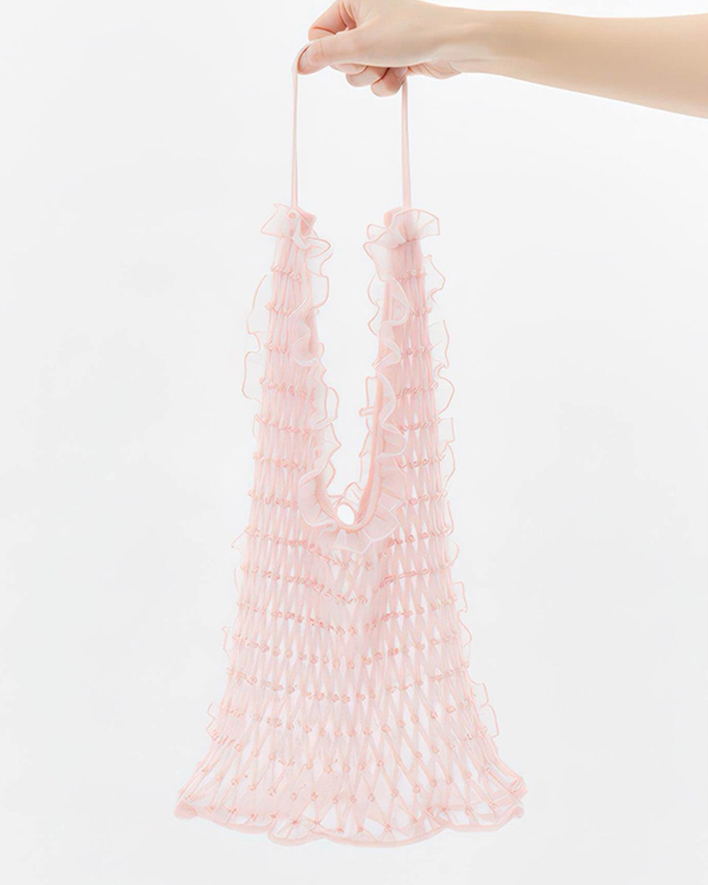 BUBBLESMOCKEDHANDBAGPINK