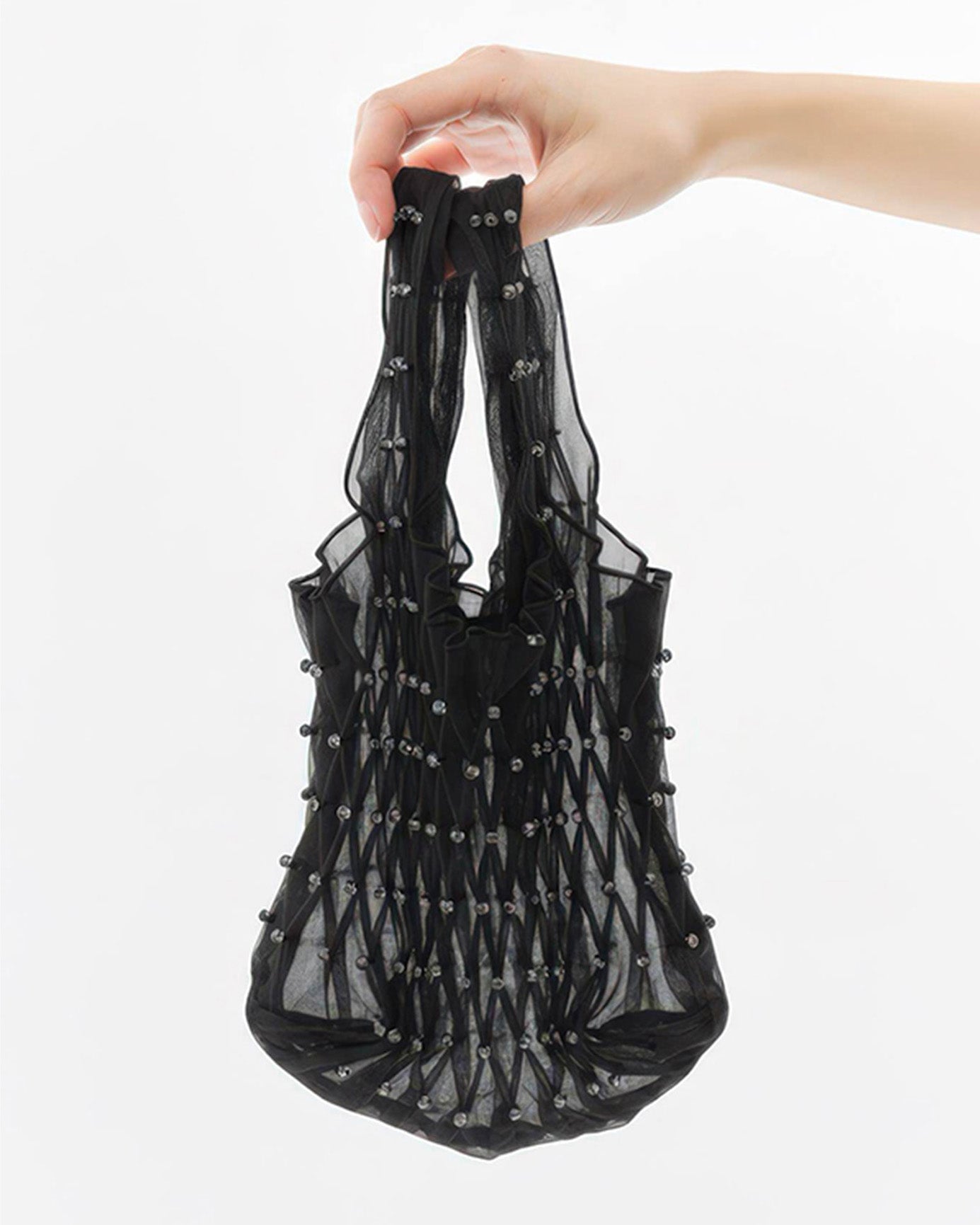 BUBBLESMOCKEDMINIHANDBAGBLACK