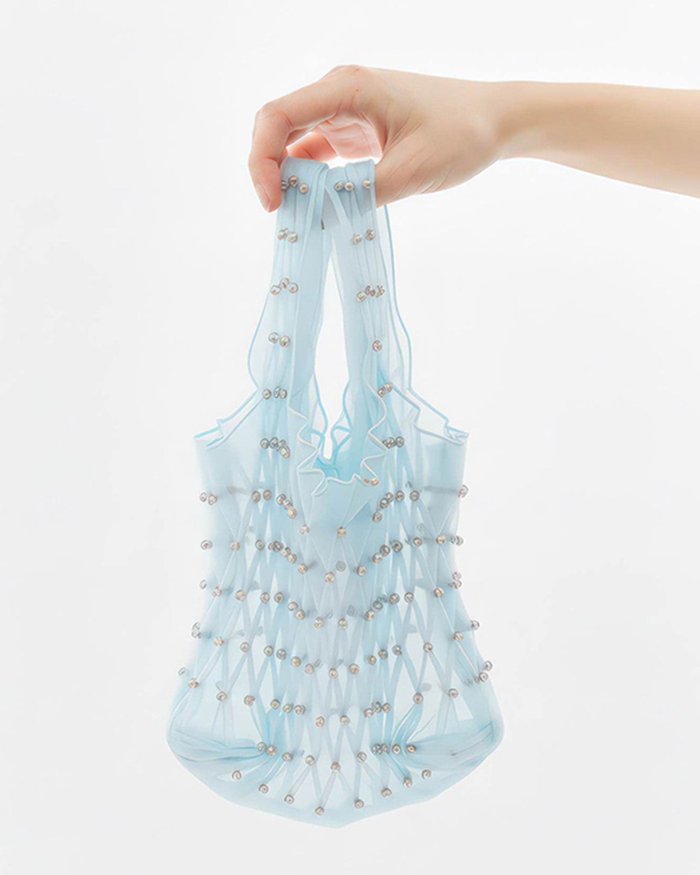 BUBBLESMOCKEDMINIHANDBAGBLUE