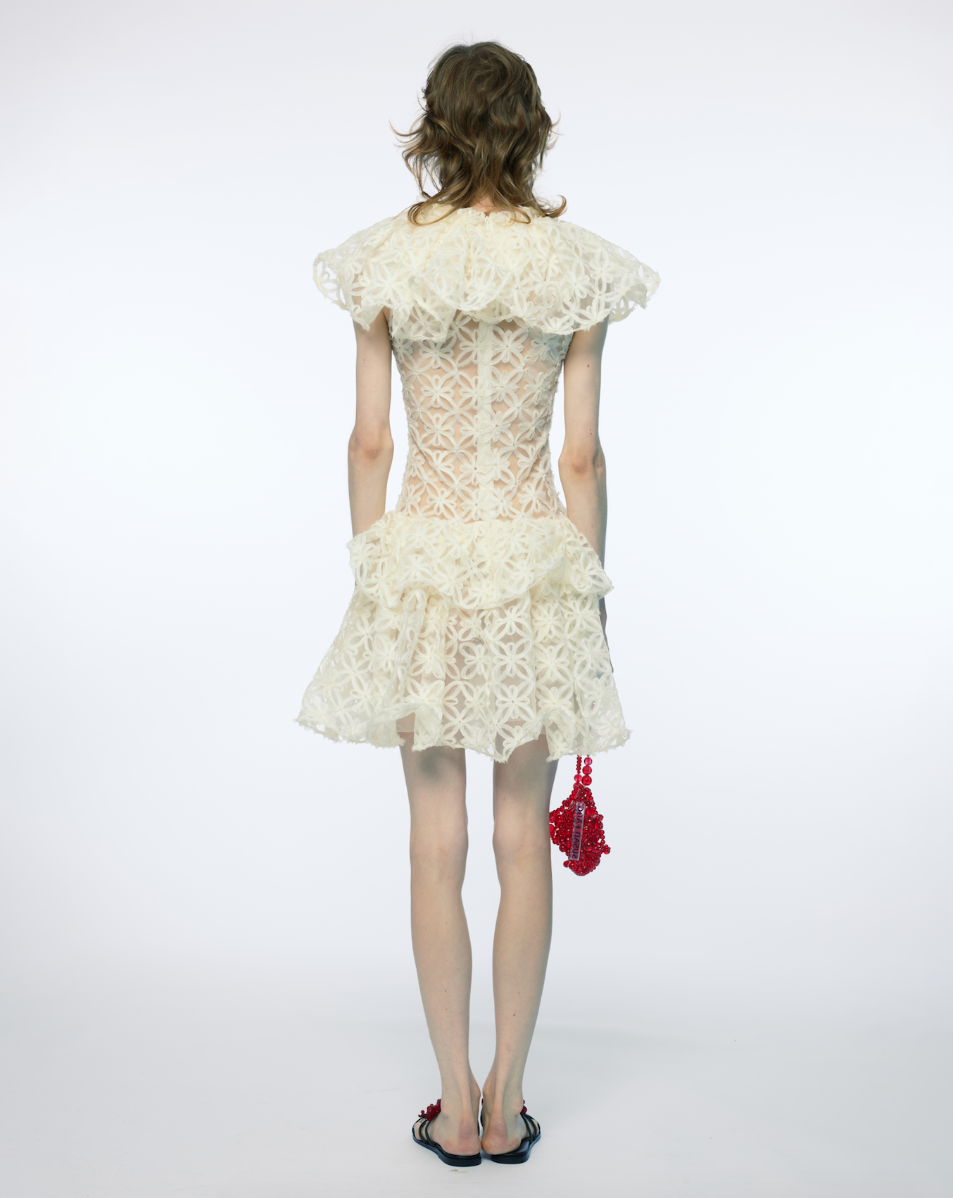 CORD EMBROIDERED LACE PEPLUM ORGANZA WOMEN EVENING DRESS WEDDING BRIDAL