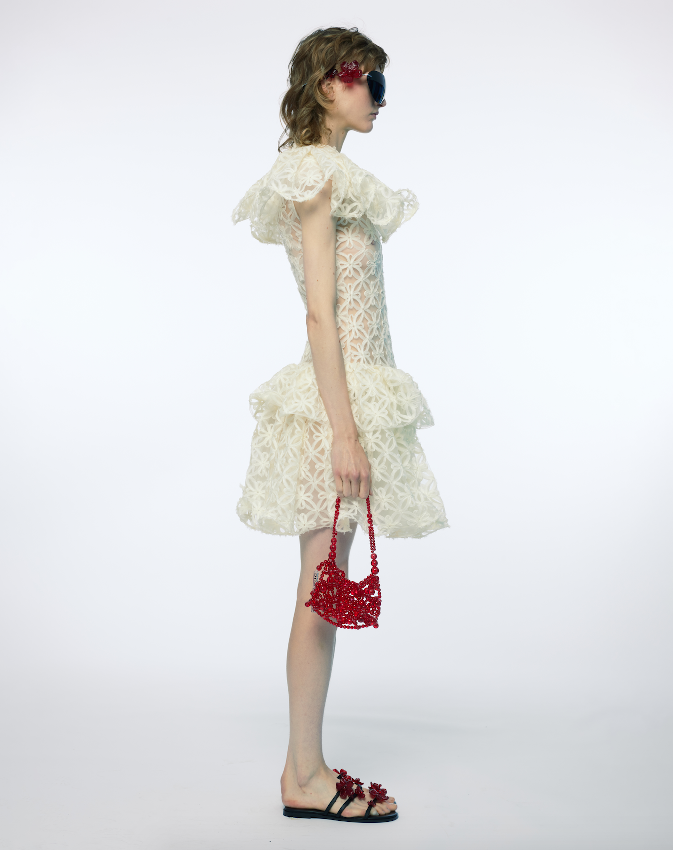 CORD EMBROIDERED LACE PEPLUM ORGANZA WOMEN EVENING DRESS WEDDING BRIDAL