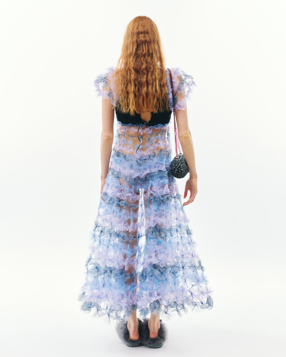 CROCHET AIR-FLOWER MAXI DRESS
