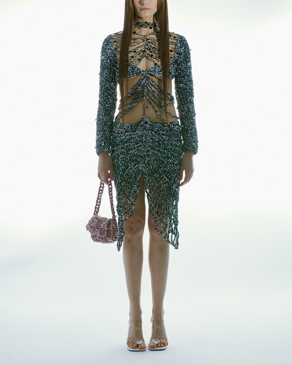 WOMEN STYLE SHORT CROCHET CUT-OUT DRESS