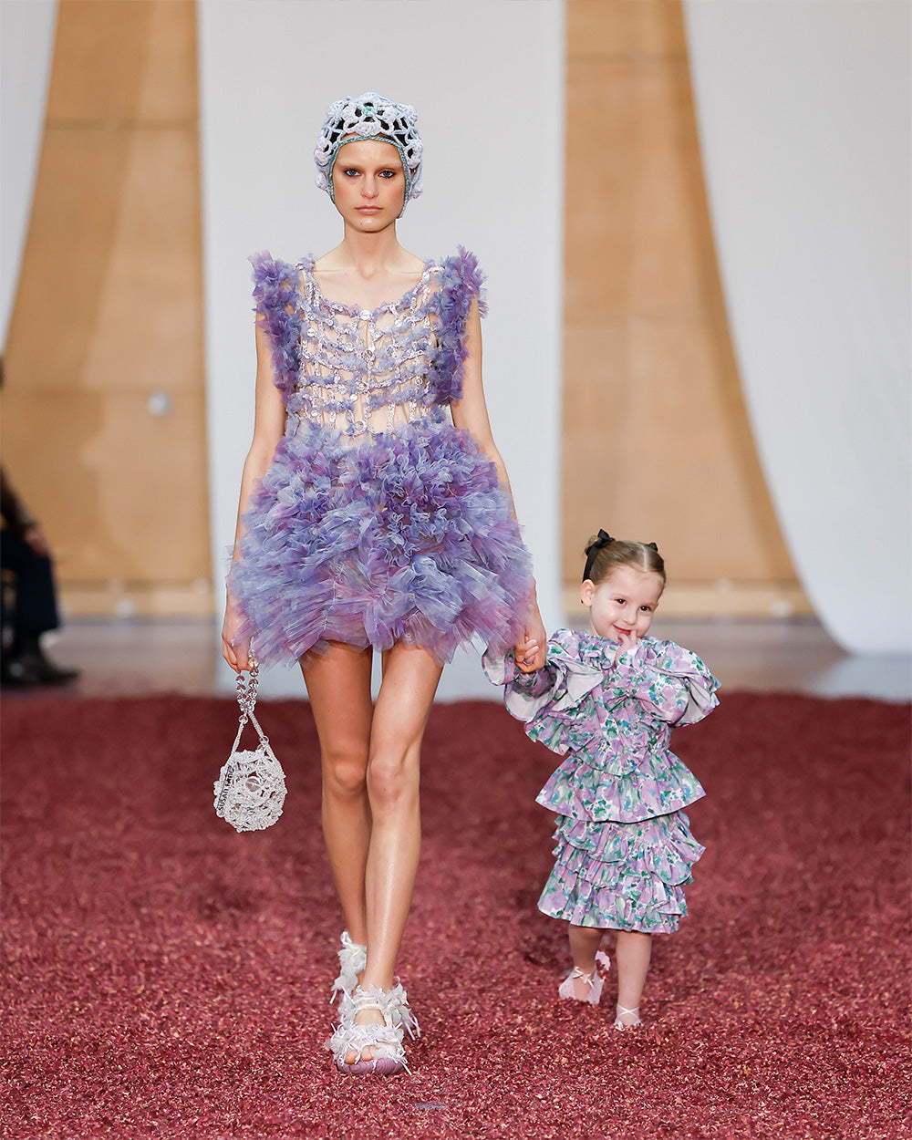 WOMEN STYLE SHORT CROCHET SHIRT DRESS W/ TULLE PEPLUM PURPLE BLUE