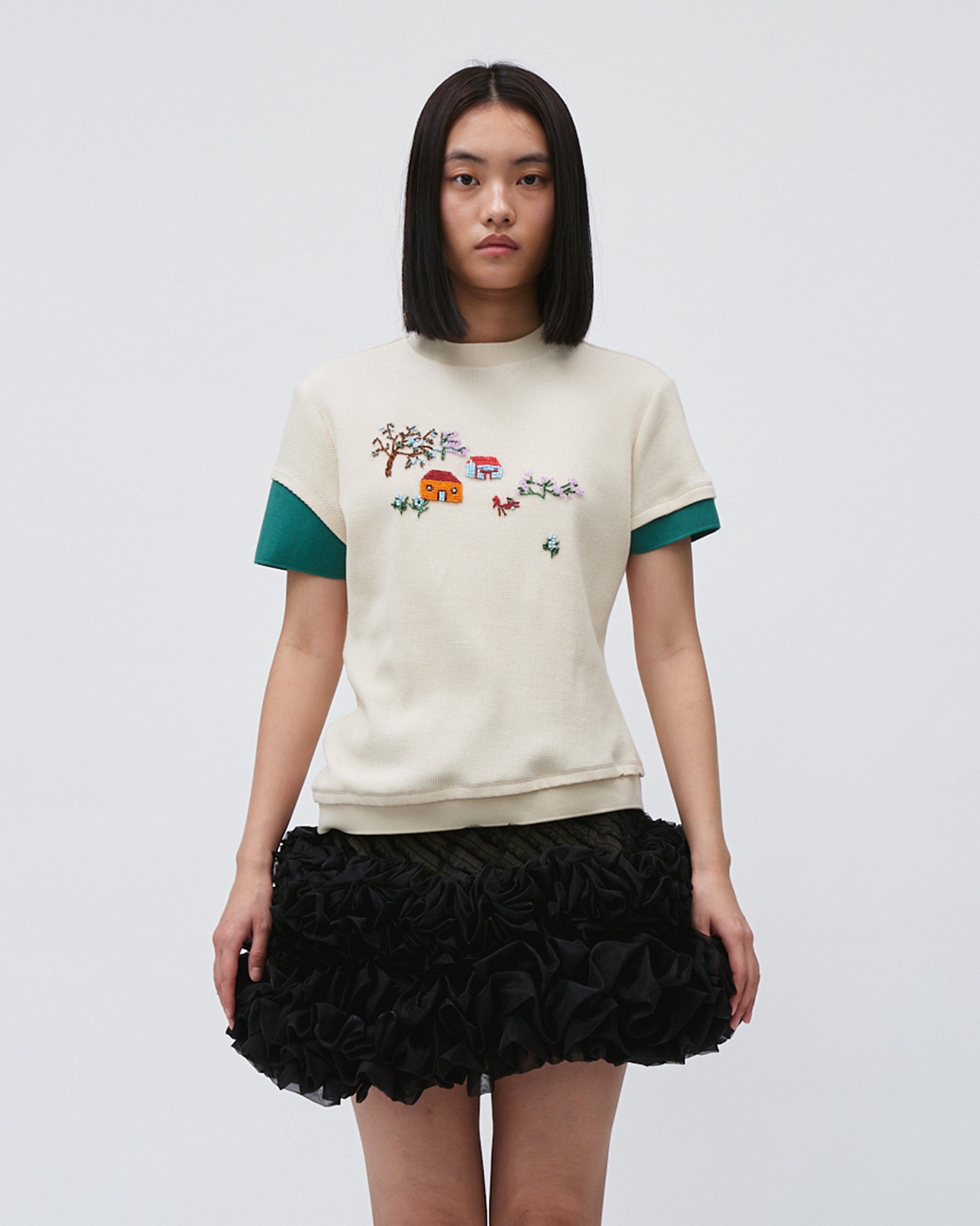 EMBROIDERED LAYERED TEE