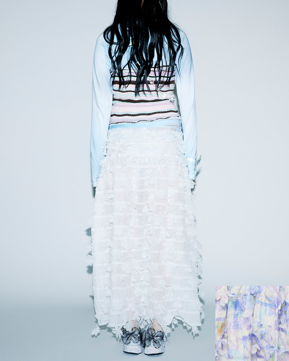 FLOWER-LASER CUT SKIRT