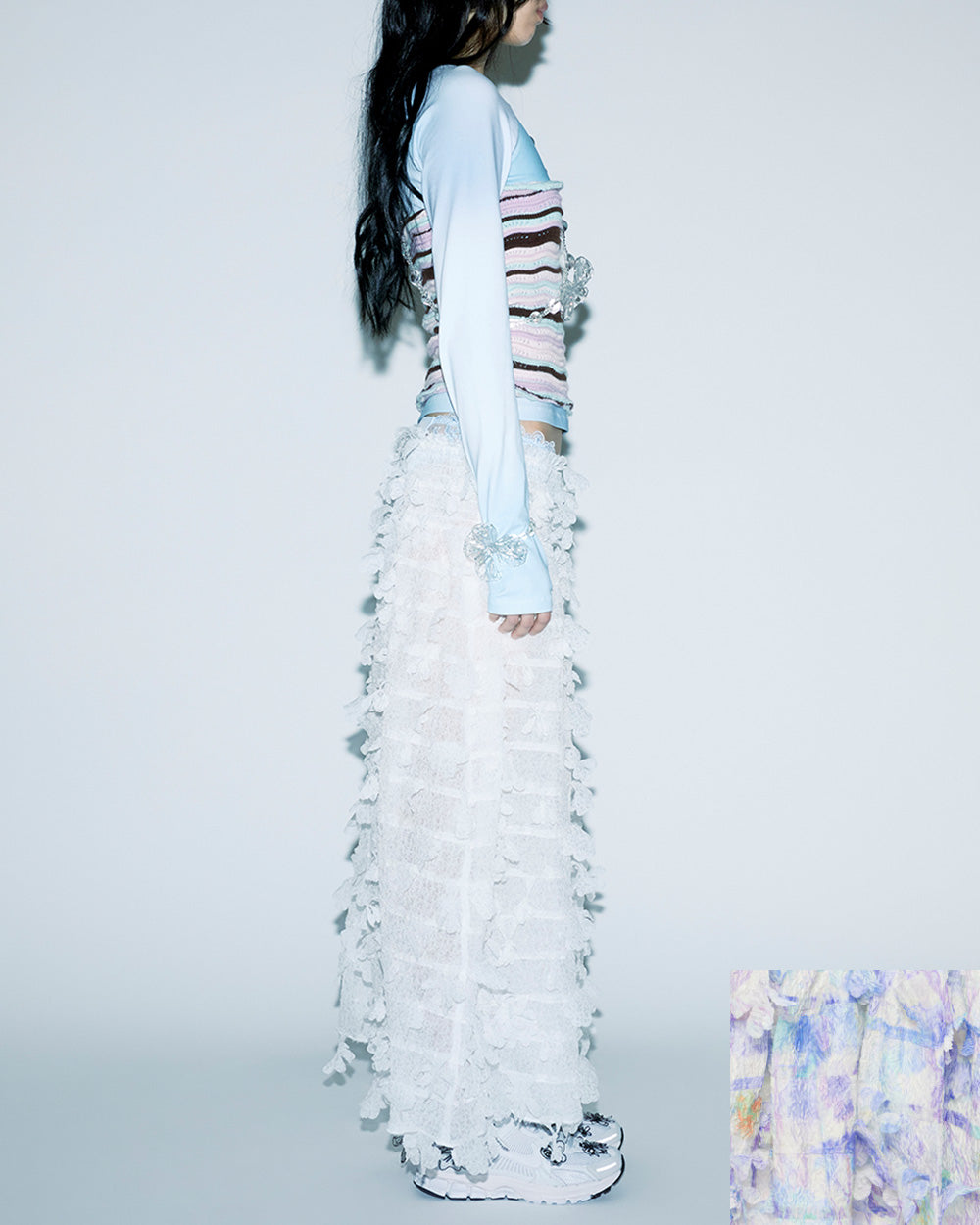 FLOWER-LASER CUT SKIRT