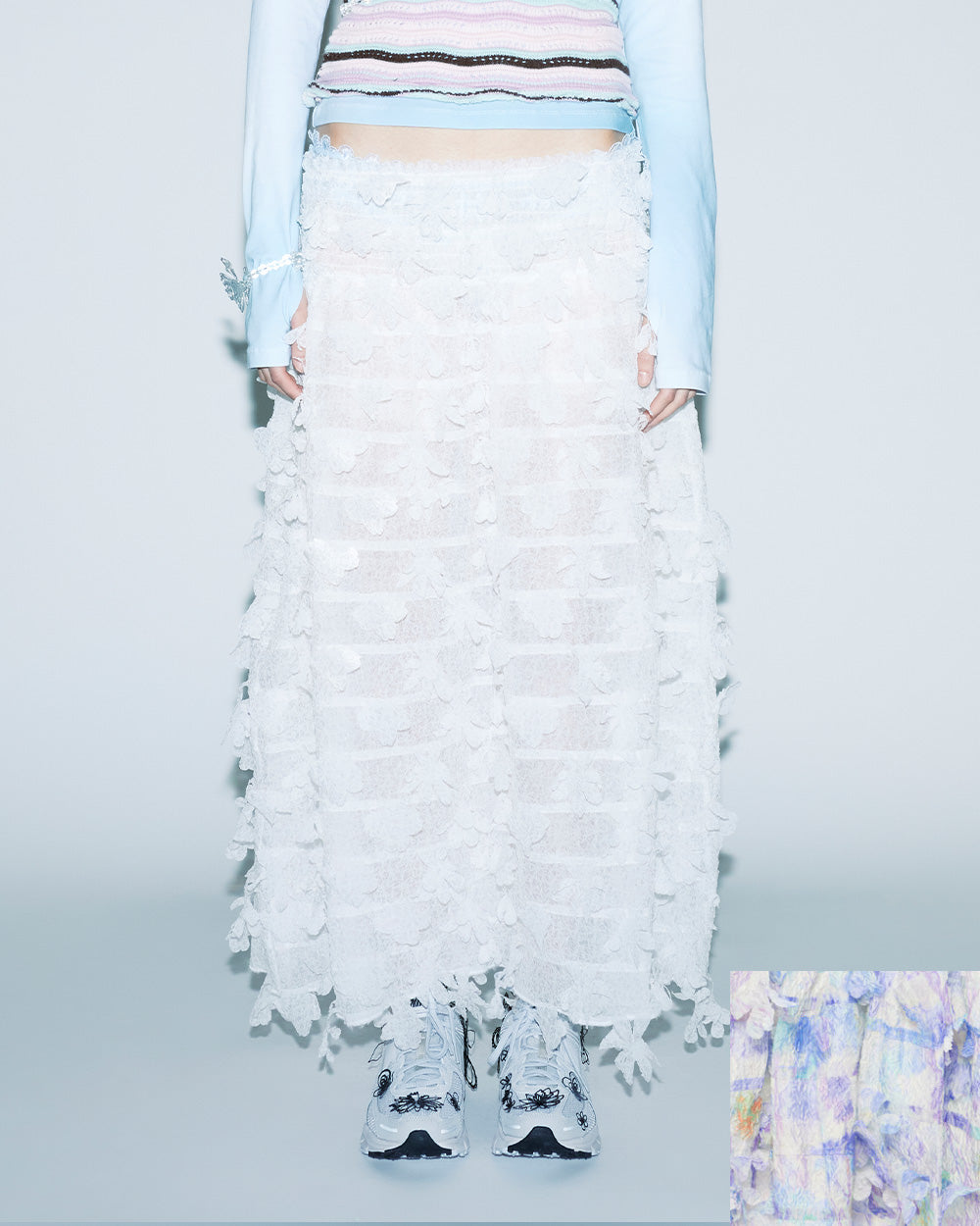 FLOWER-LASER CUT SKIRT