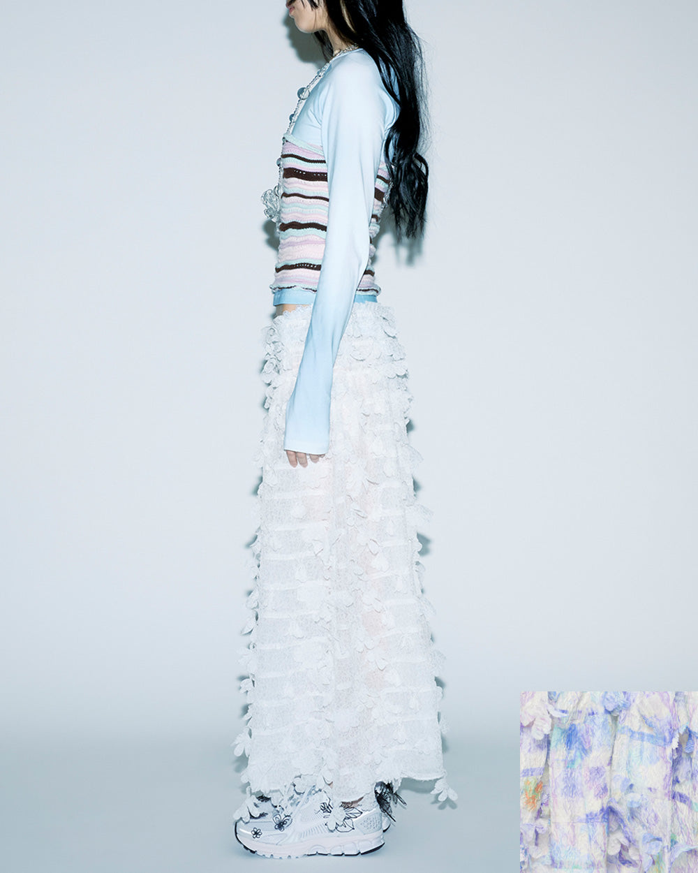 FLOWER-LASER CUT SKIRT