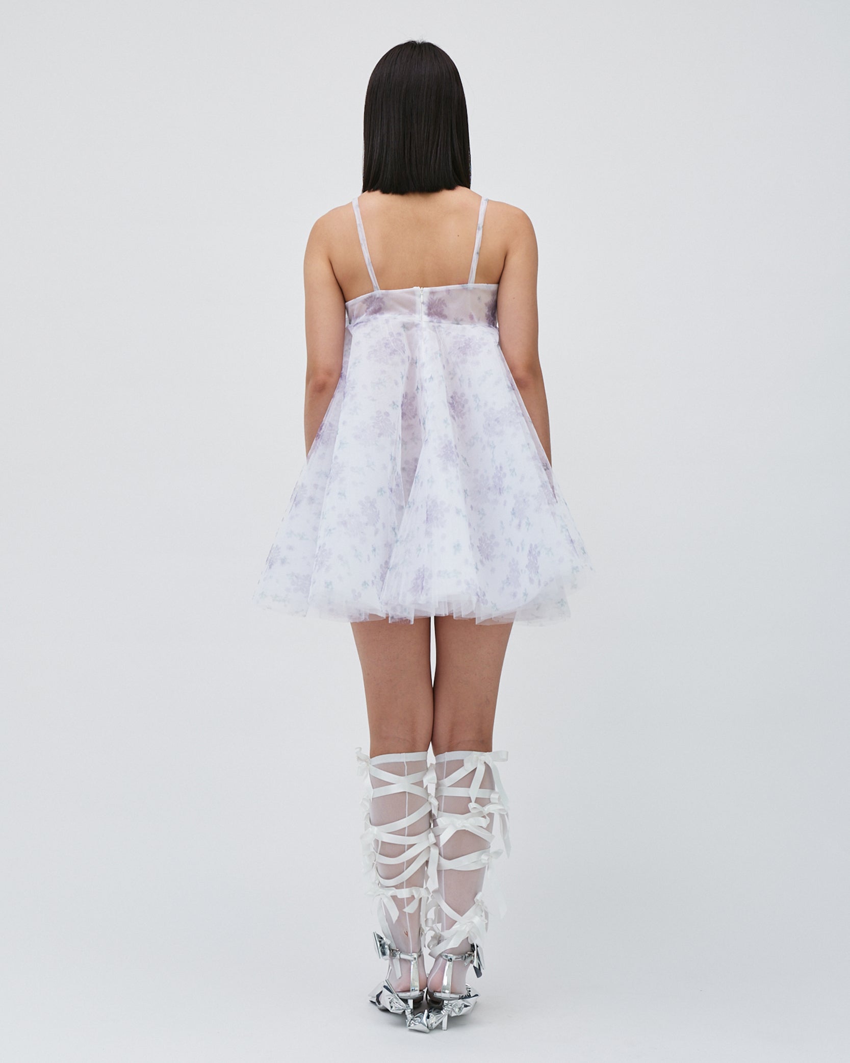 FLORAL TULLE BOW DRESS