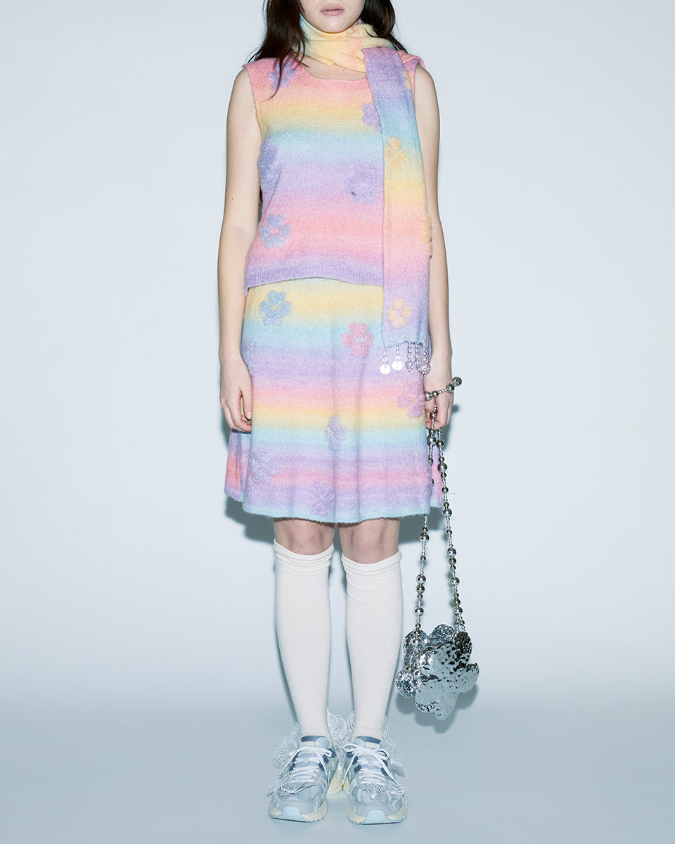 GRADIENT MINI KNIT SKIRT - XS-S / SUNSET GRADIENT MINI KNIT SKIRT - XS-S / SUNSET