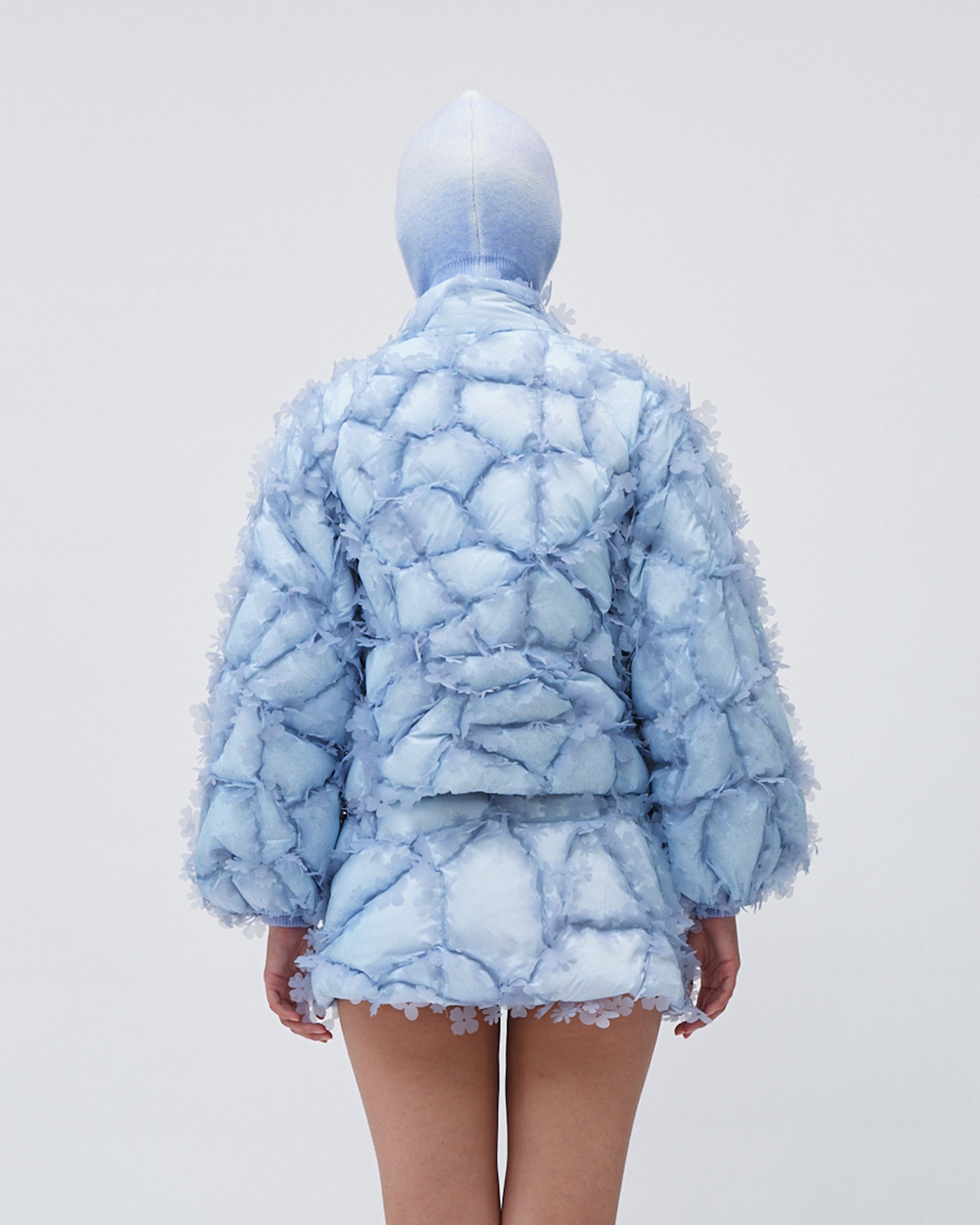QUILTED LASER-CUT PUFFER BOW JACKET