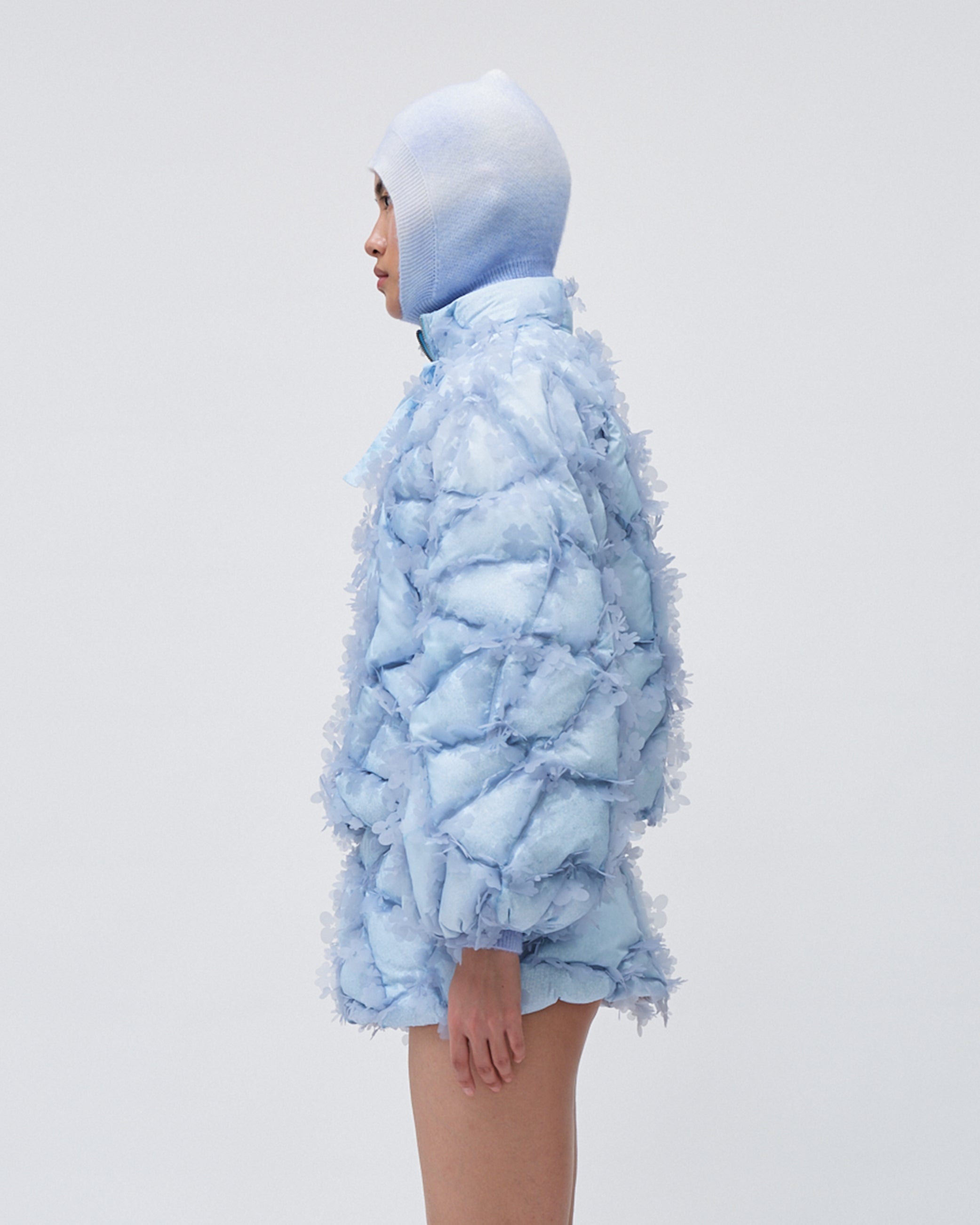 QUILTED LASER-CUT PUFFER BOW JACKET