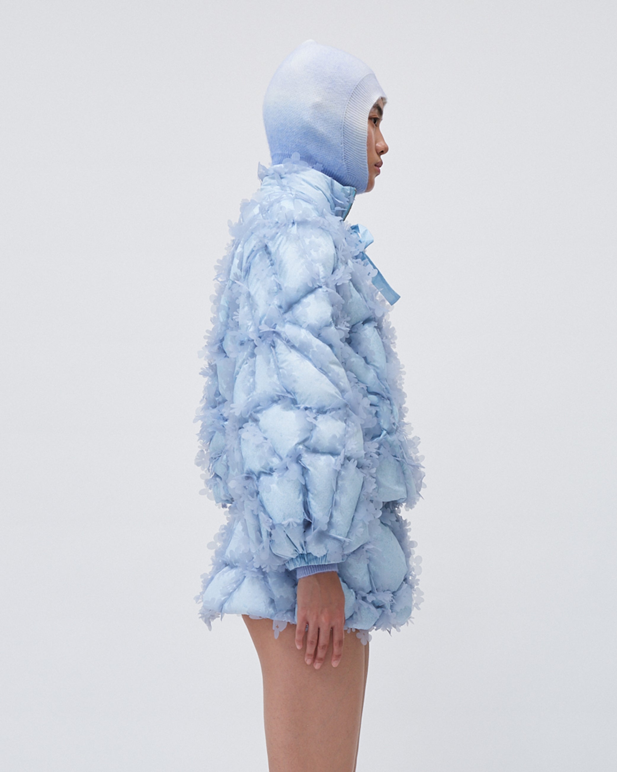 QUILTED LASER-CUT PUFFER BOW JACKET