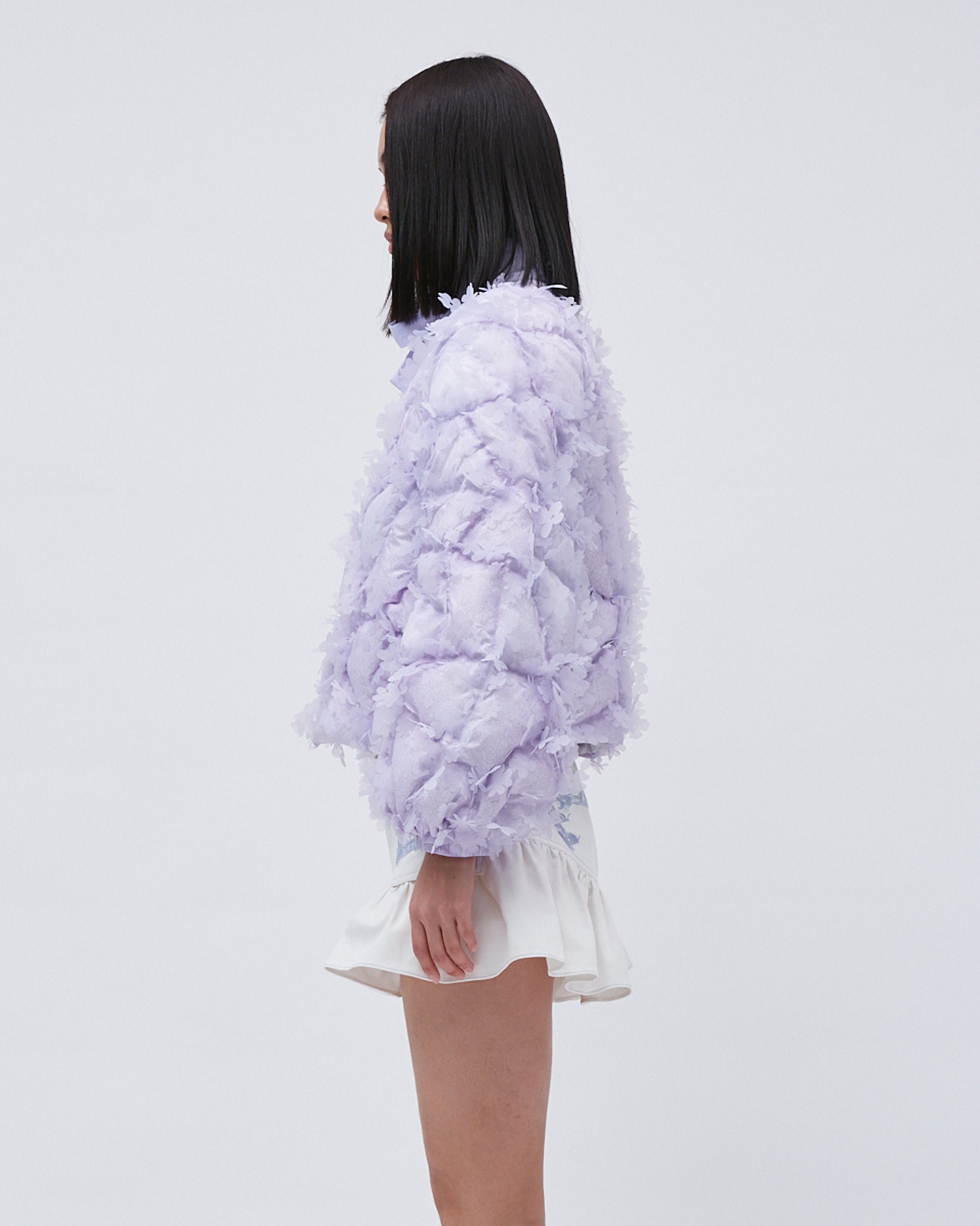 QUILTED LASER-CUT PUFFER BOW JACKET