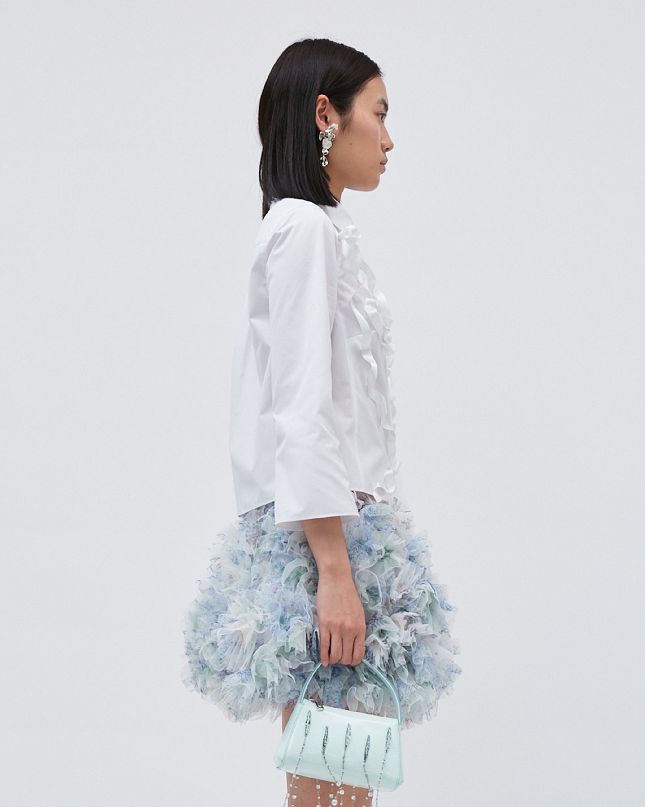 RIBBON FLORAL EMBROIDERED SHIRT