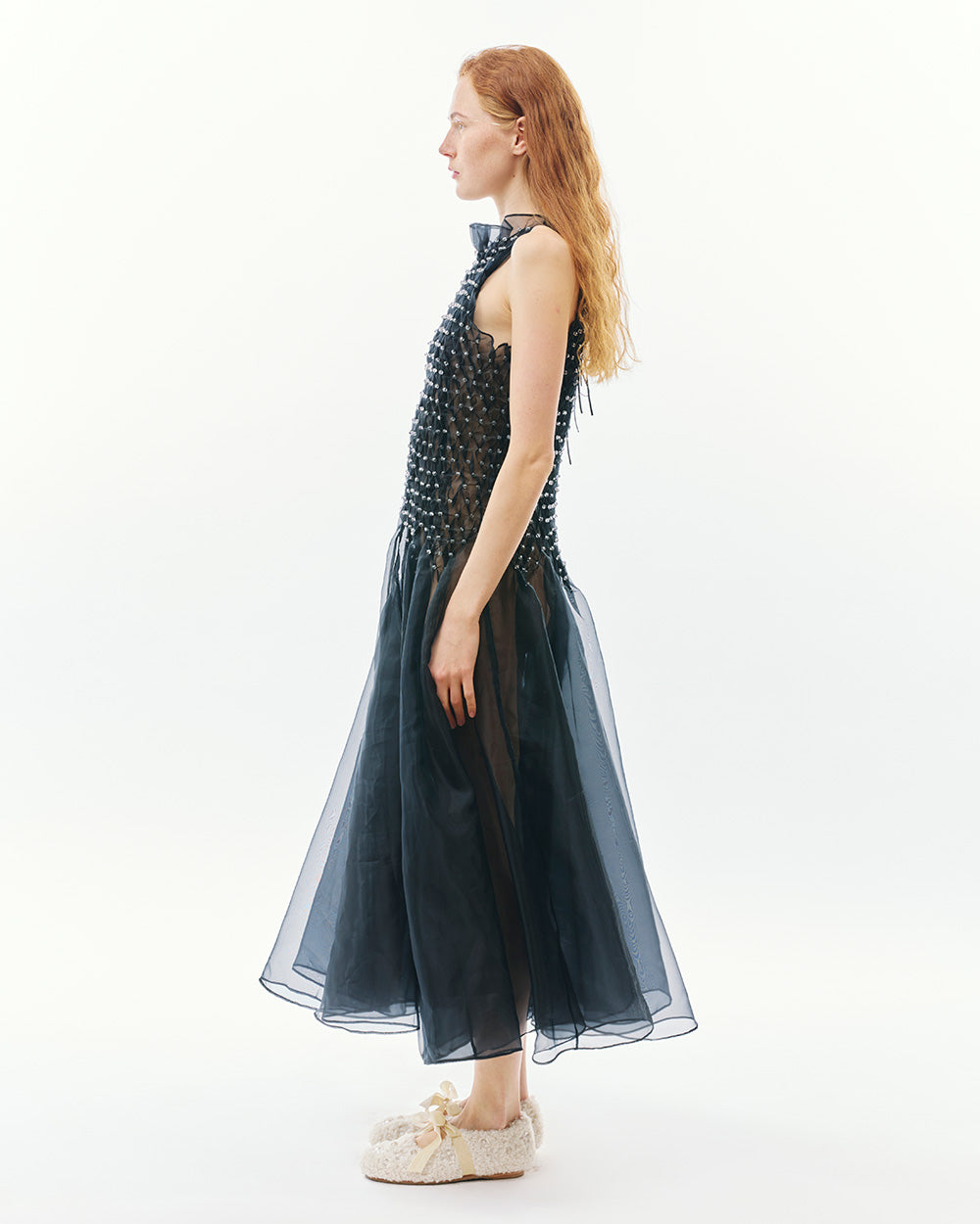 SHEER BUBBLE SMOCKED DRESS SHEER BUBBLE SMOCKED DRESS