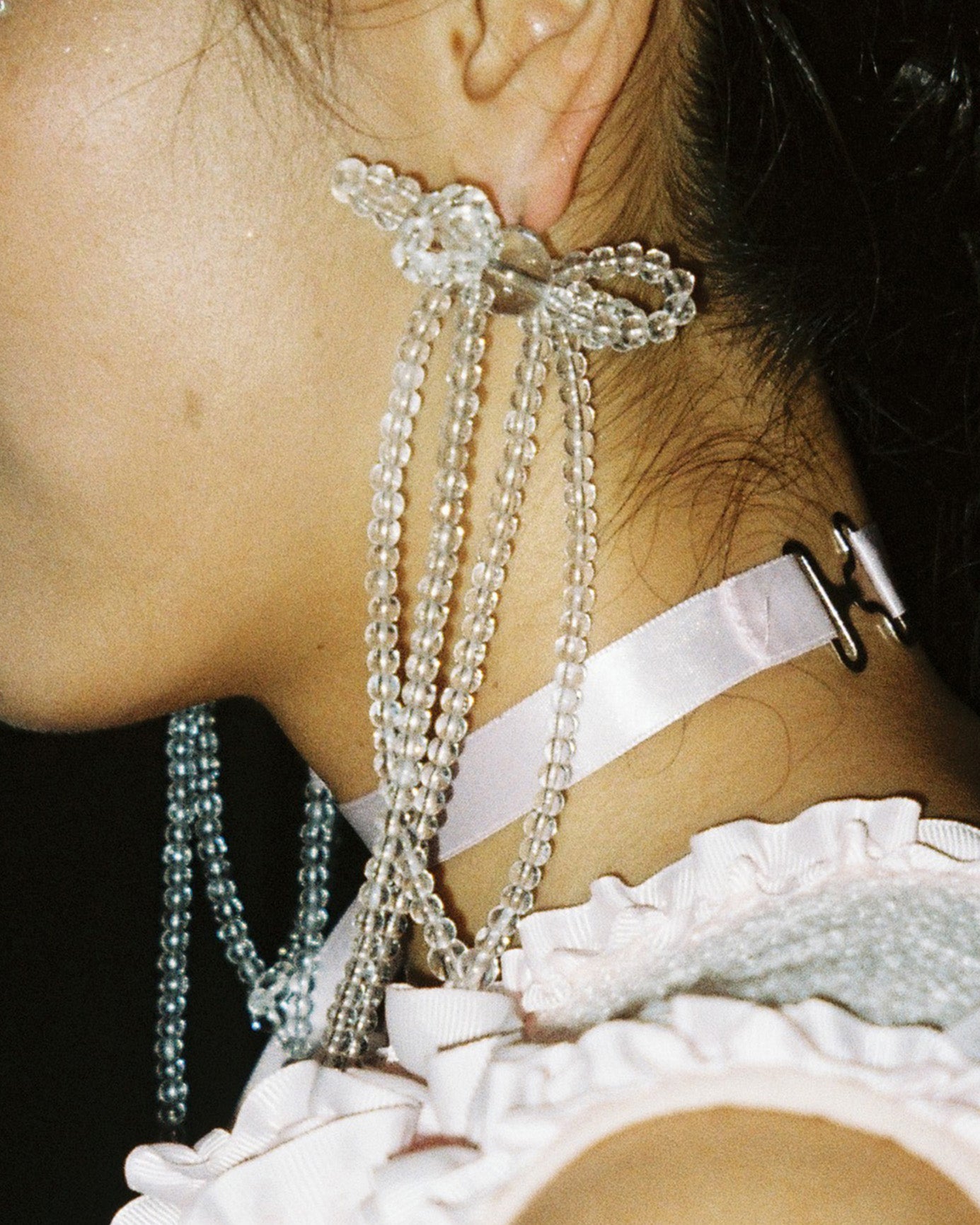 SUSANFANGBUBBLEBEADEDBOWDANGLINGEARRINGdoubledetails